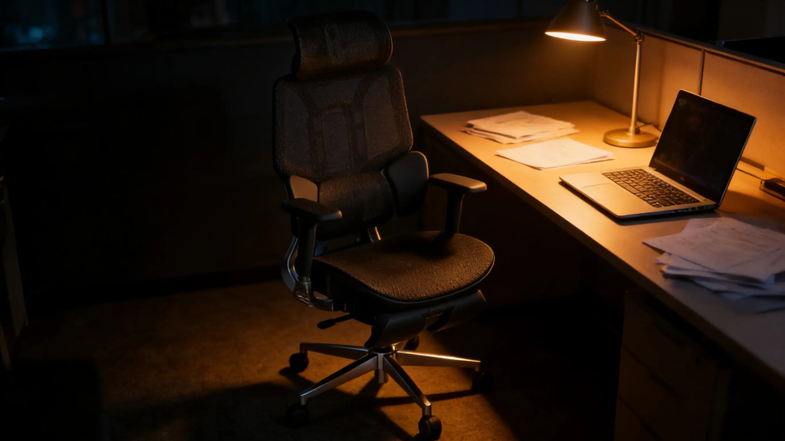 The perfect office desk chair ergonomic model for power naps with a stable 140° reclining mechanism.