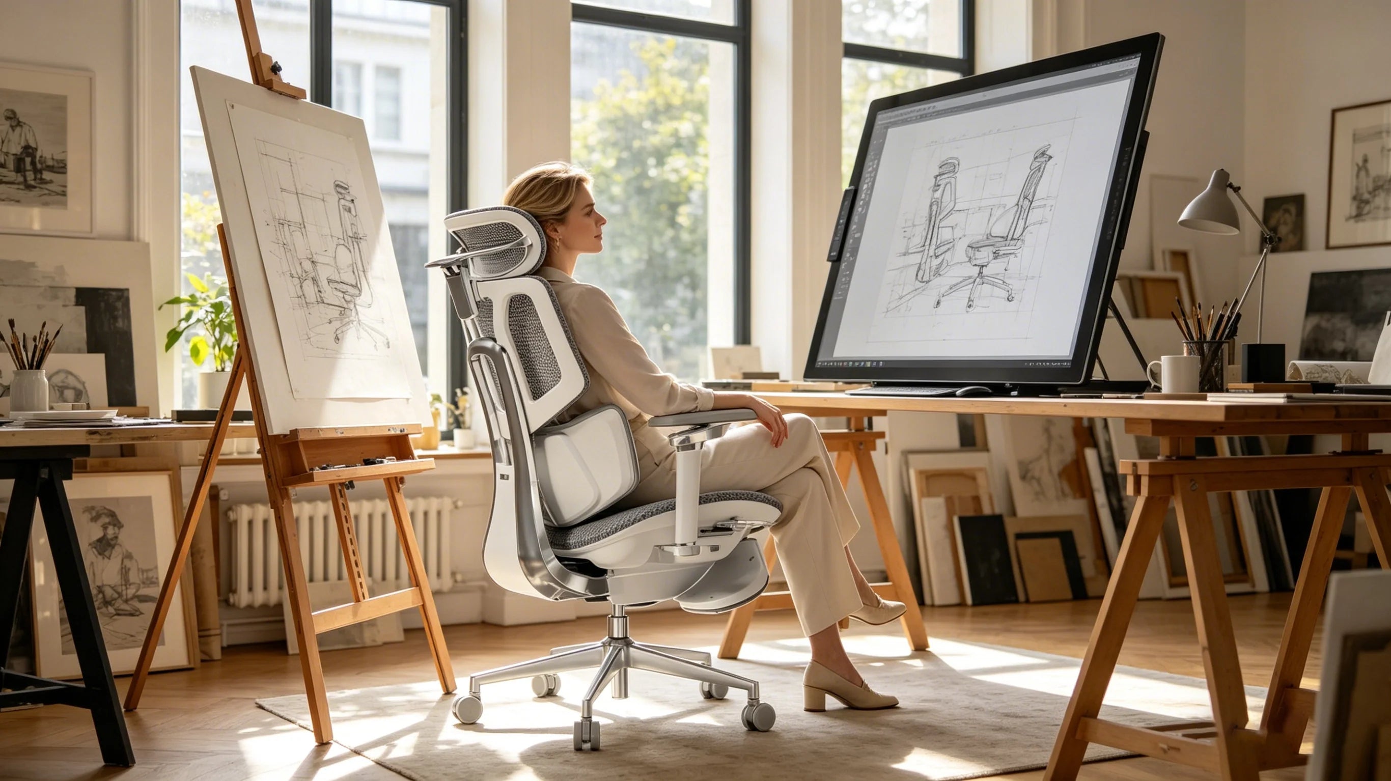 Hochwertige Aluminium-Verarbeitung des AI Tracking 720 ergonomischer Bürostuhl.