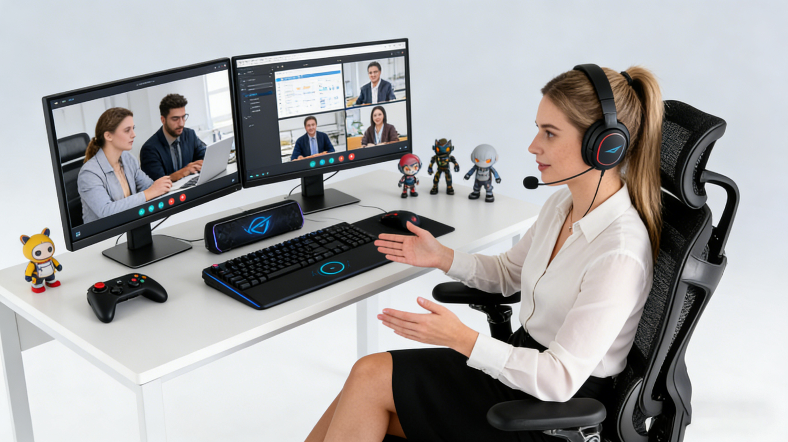 High-performance professional gaming chair in a modern streaming setup