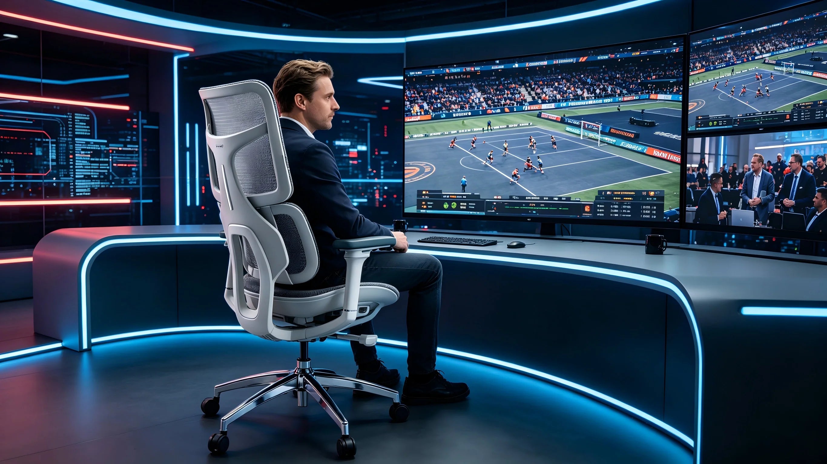 Rear view showing the reinforced base and industrial design of the Ergo Select best desk chair.