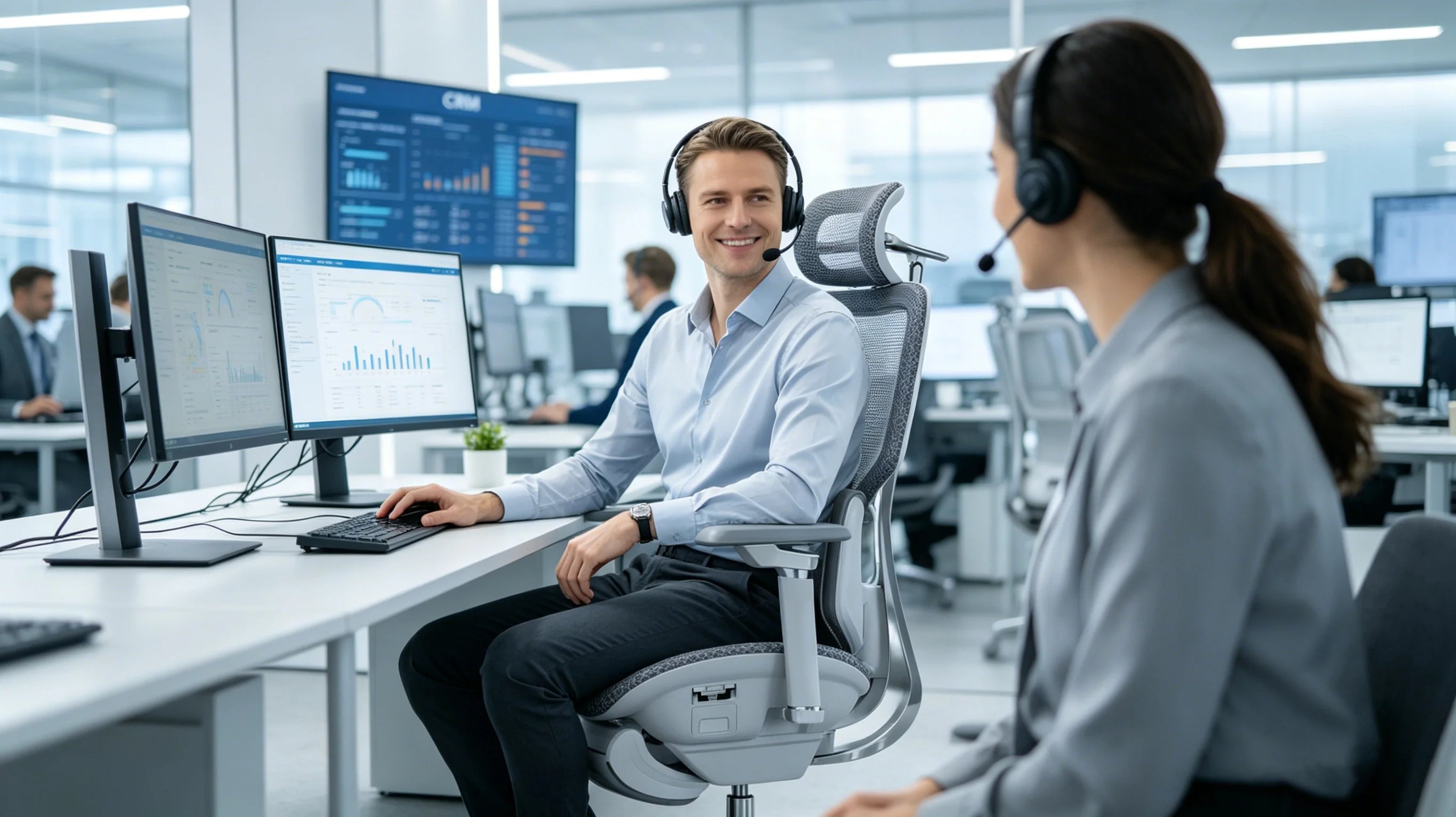 Schulterentlastung beim ergonomischen Bürostuhl Kundenservice.