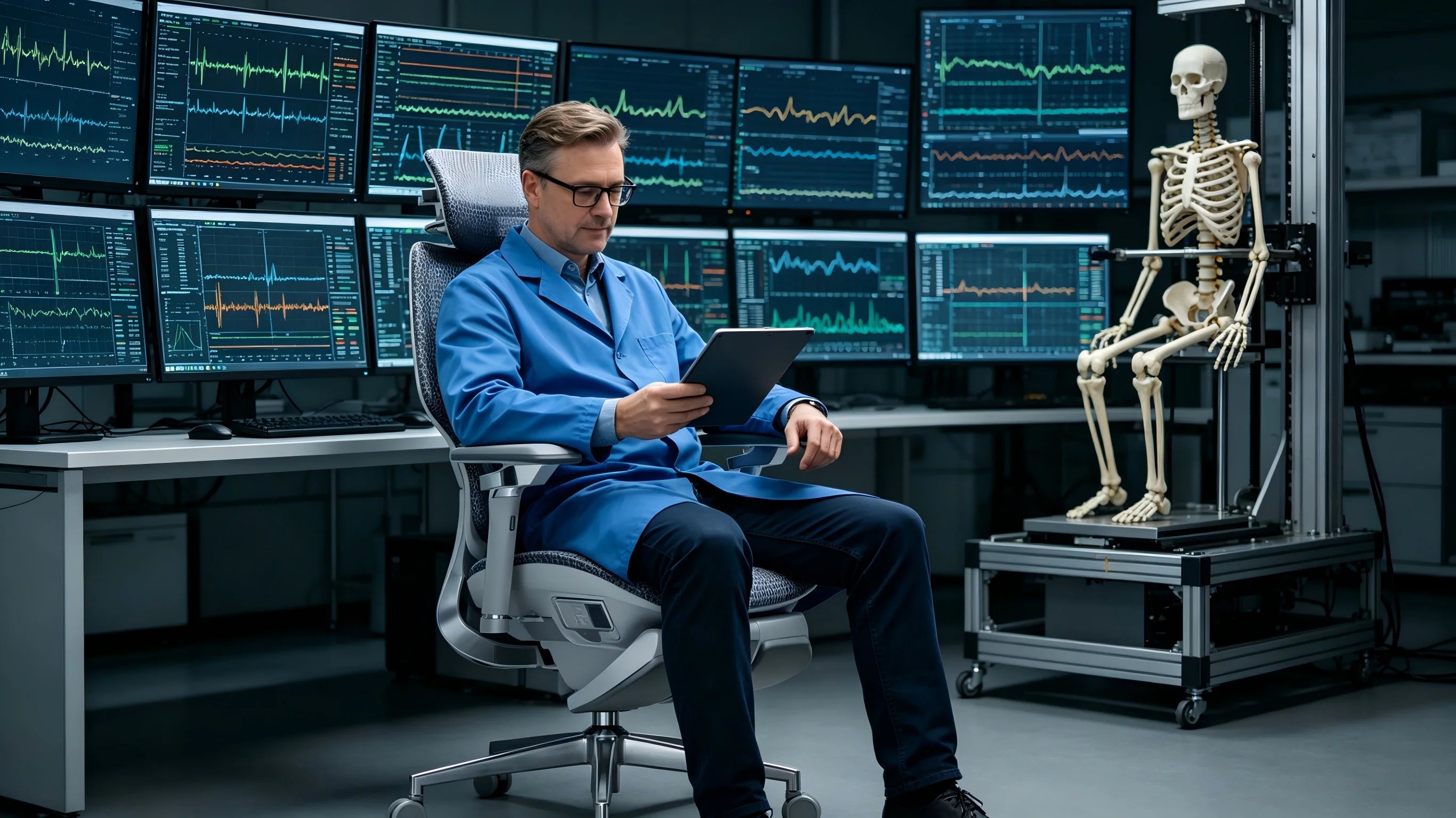 Ergonomische Unterstützung für präzise Laborarbeiten.