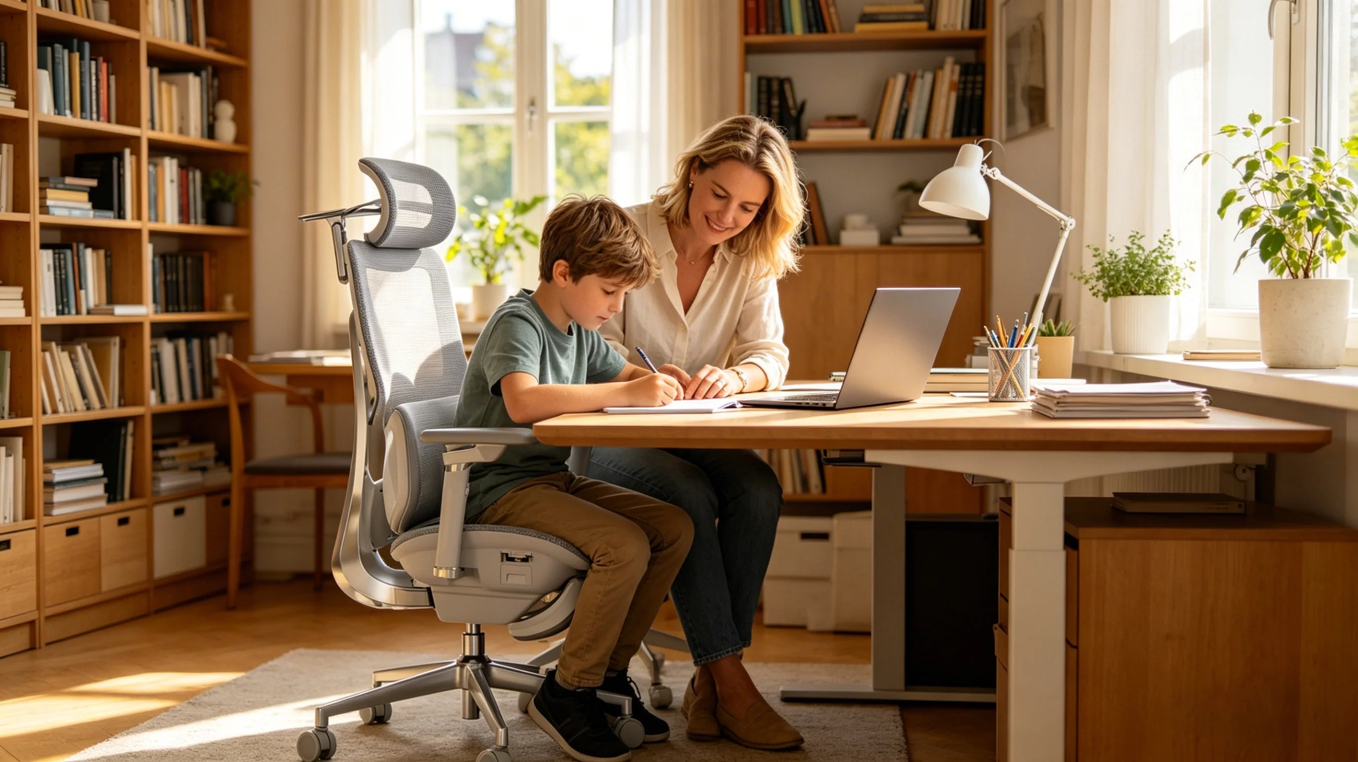 Entspanntes Sitzen für jede Generation im ergonomischen Bürostuhl.