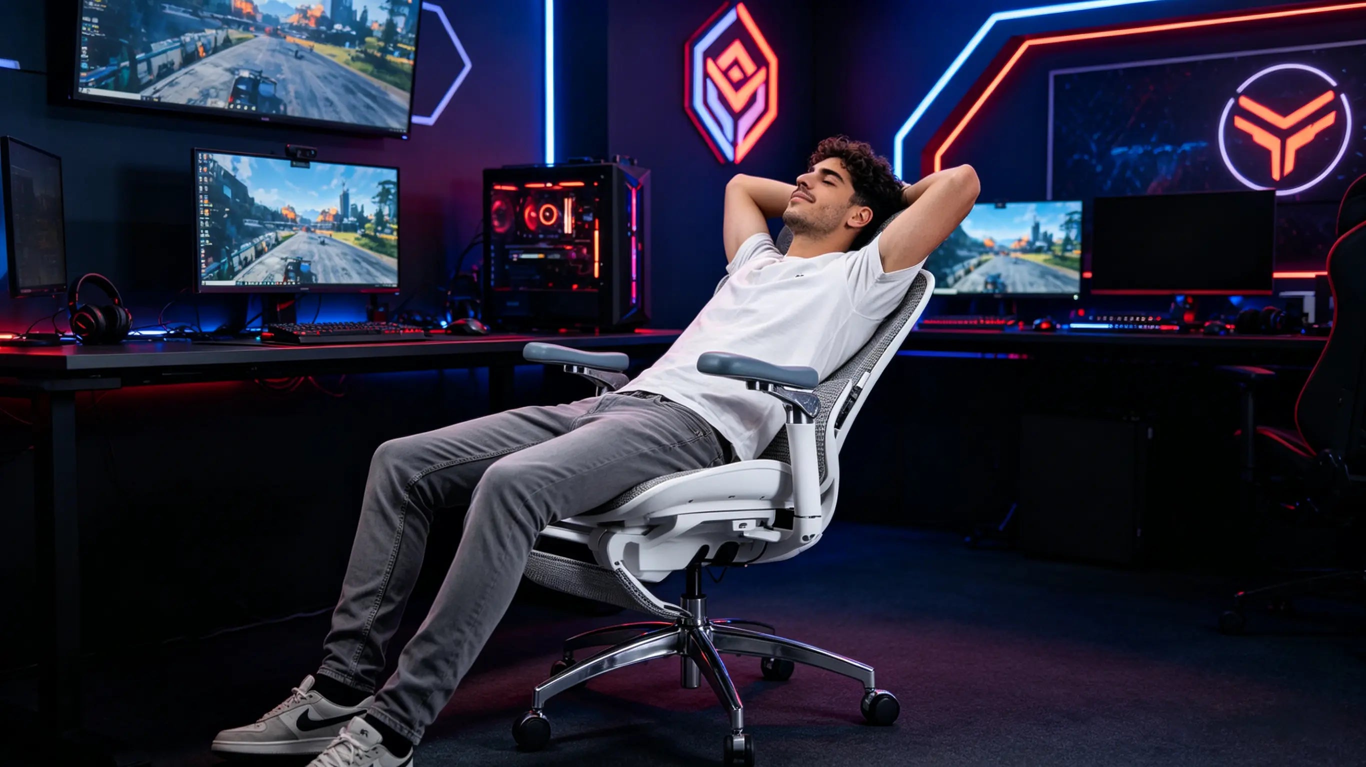 Berto realizando un streaming en Twitch sentado en su silla gamer ergonomica Ergo Select.