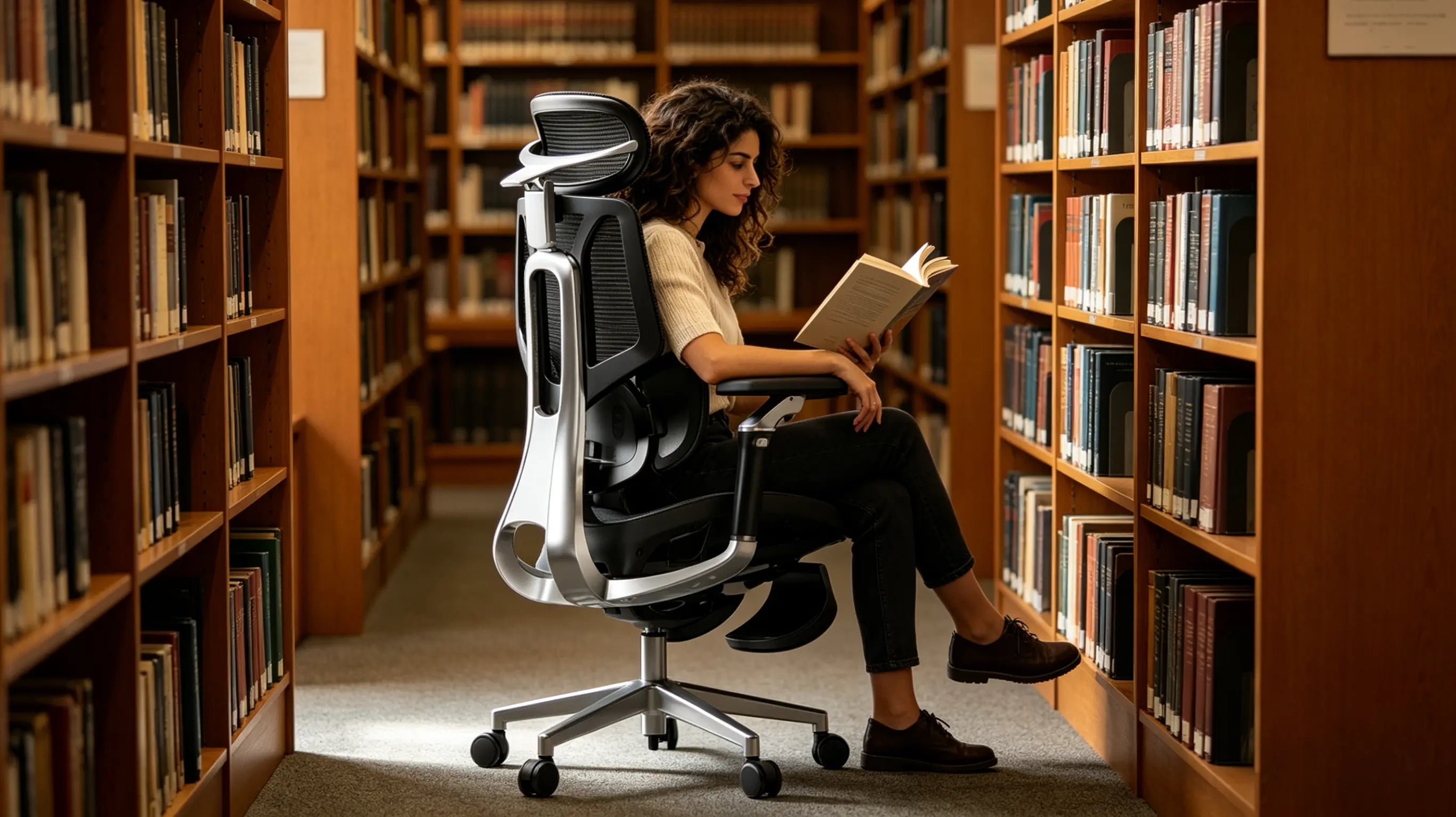 Soporte lumbar ajustable biónico en nuestras sillas de oficina ergonomicas profesionales.