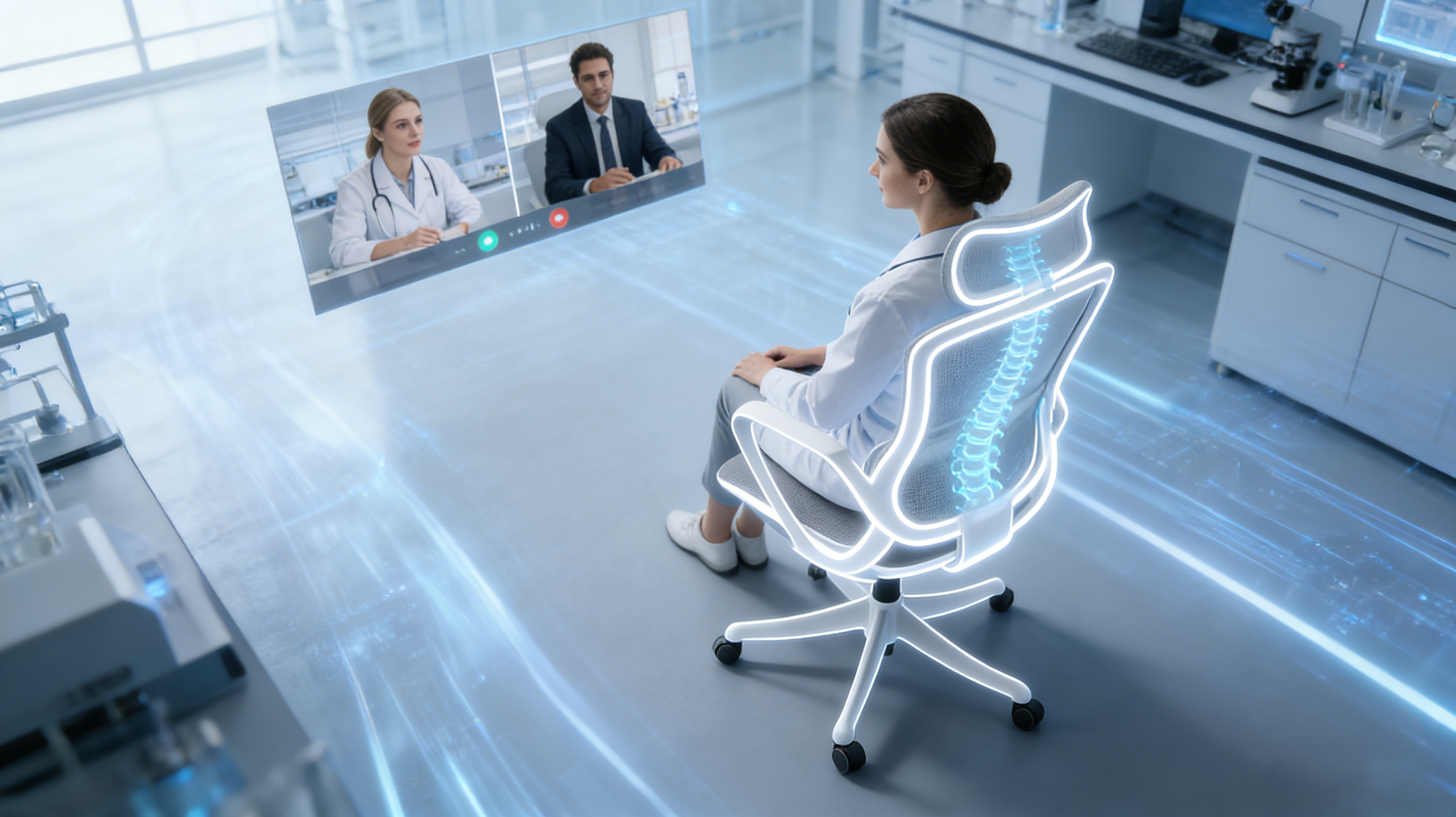 S-shaped bionic spinal alignment on a professional chair ergonomic office