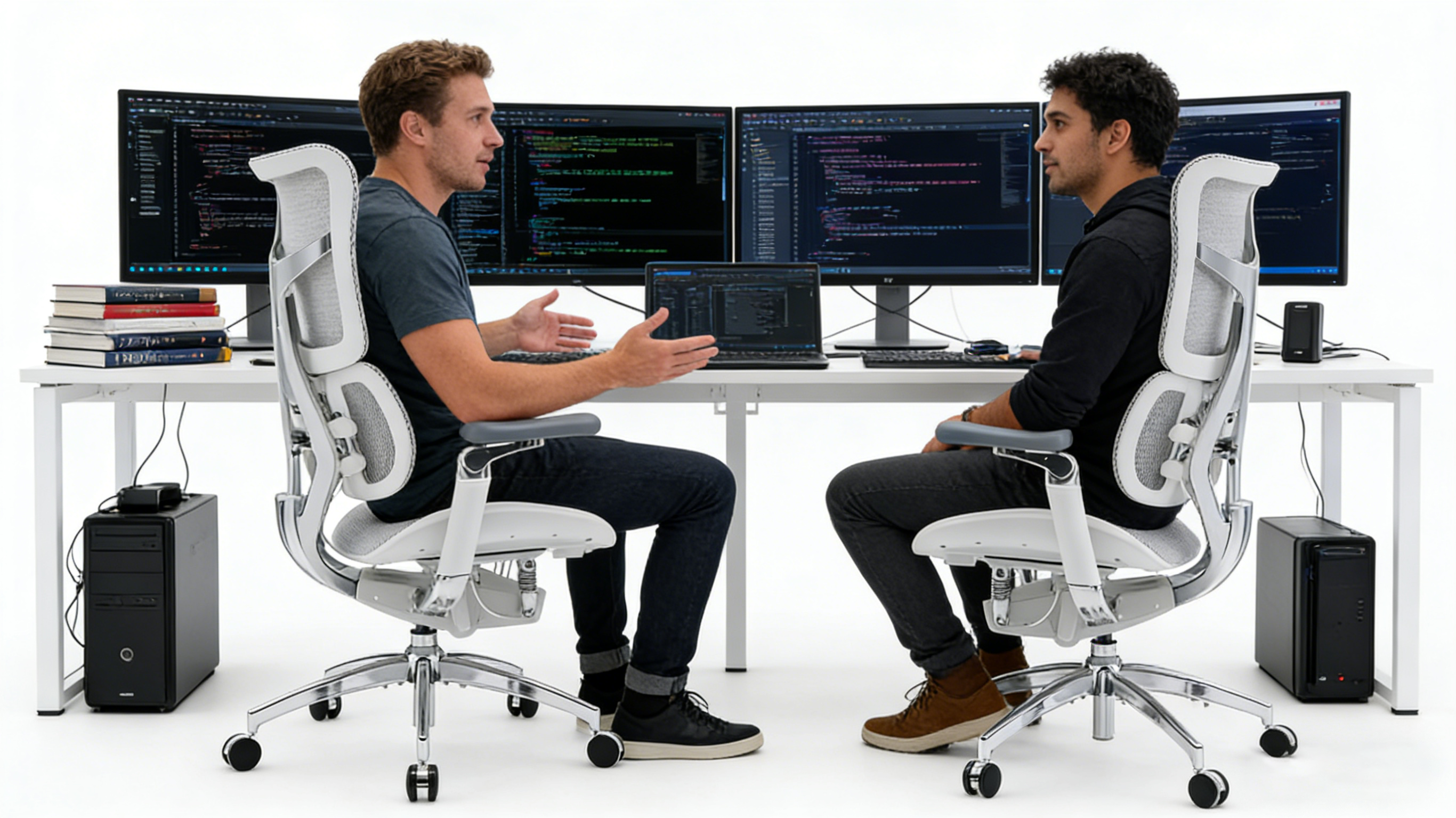 Anatomical split-back design of a high-end ergonomics office chair