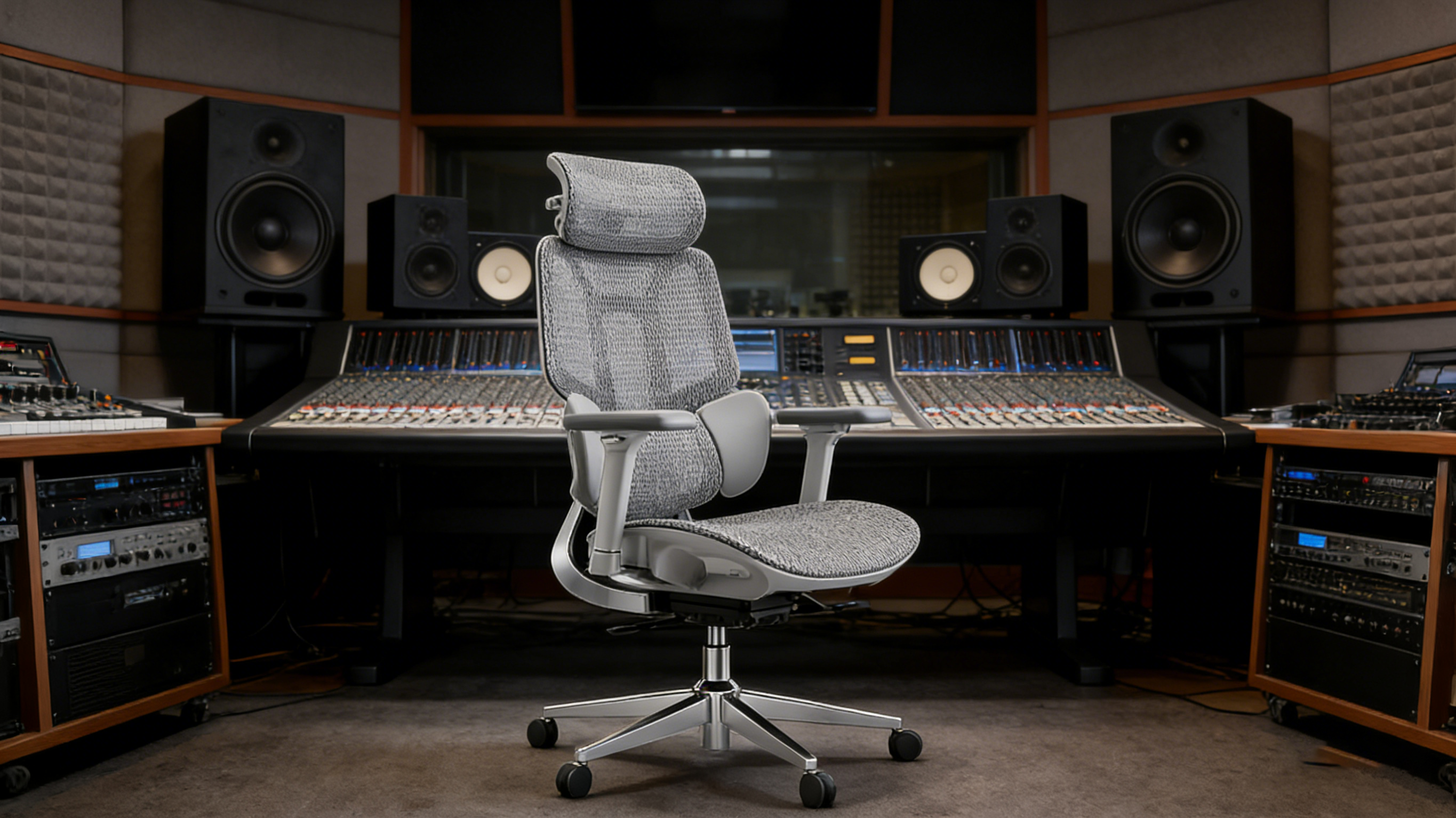 Ergonomic chair featuring a smooth Class-4 gas lift for precise height adjustment.