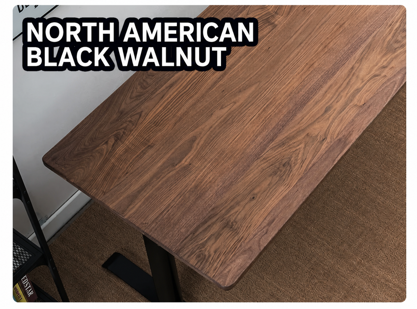 North American black walnut solid wood standing desk desktop