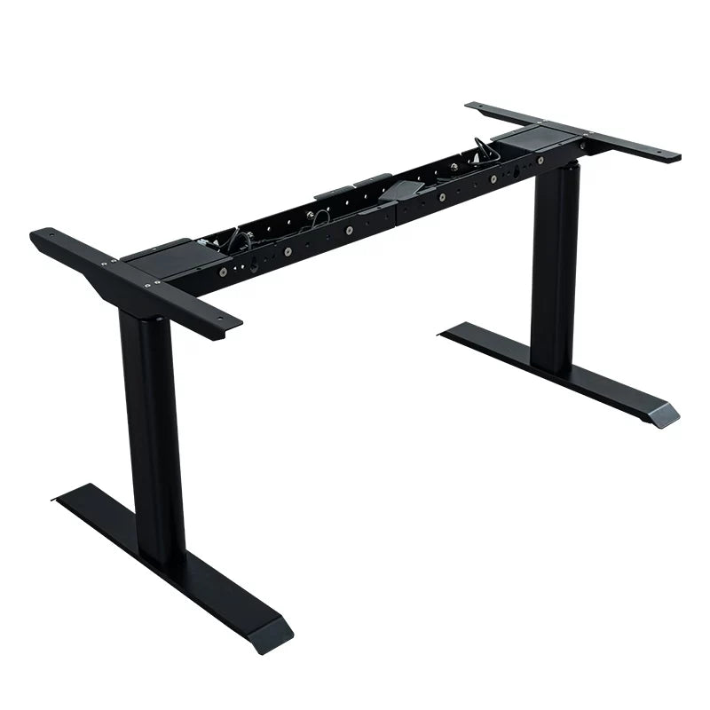 Solid wood electric standing desk - Black Oval-Column Frame