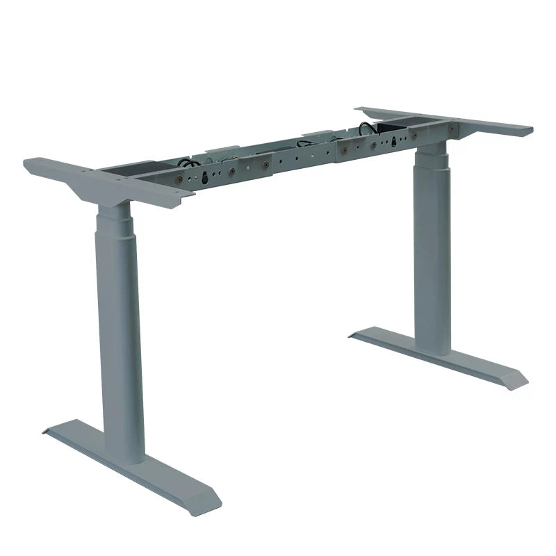 Solid wood electric standing desk - Gray Oval-Column Frame