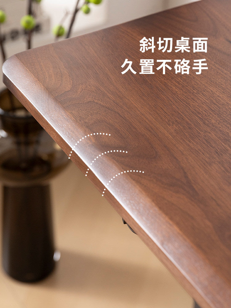 Solid wood height-adjustable desk in a home office