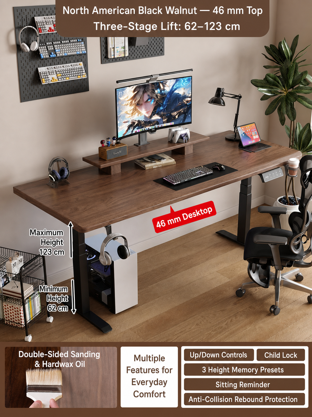 North American Black Walnut 46 mm desktop