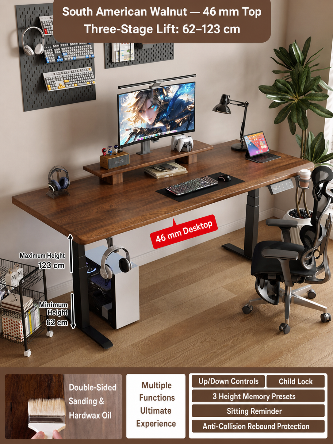 South American Walnut 46 mm desktop
