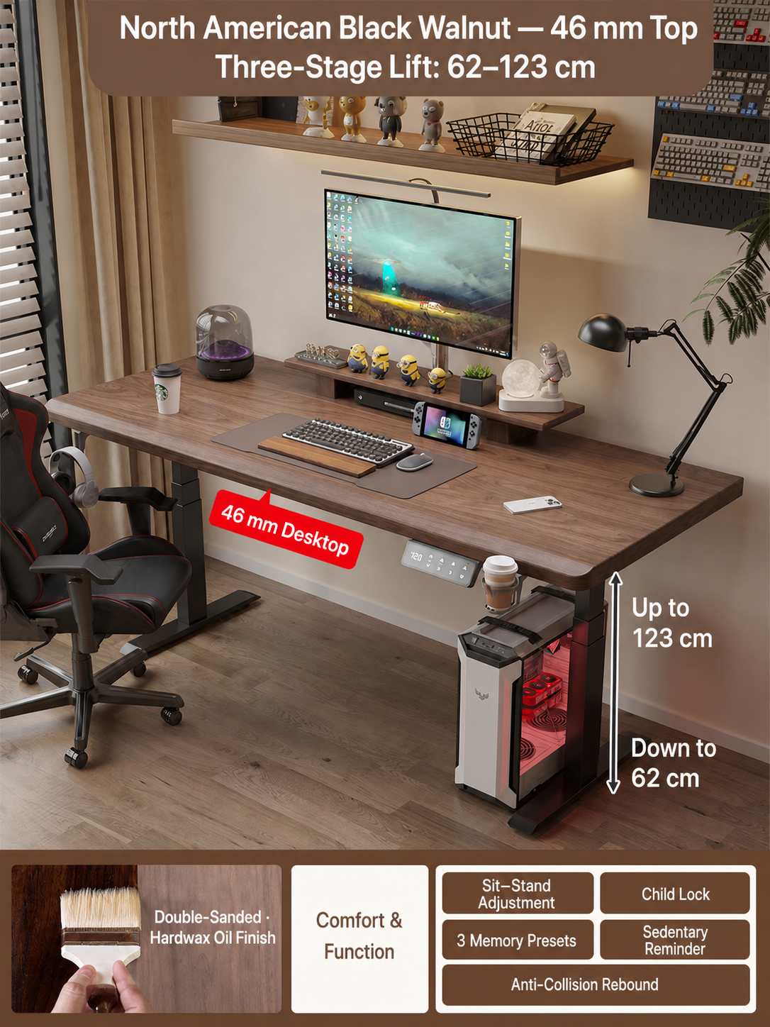 North American Black Walnut 46 mm desktop
