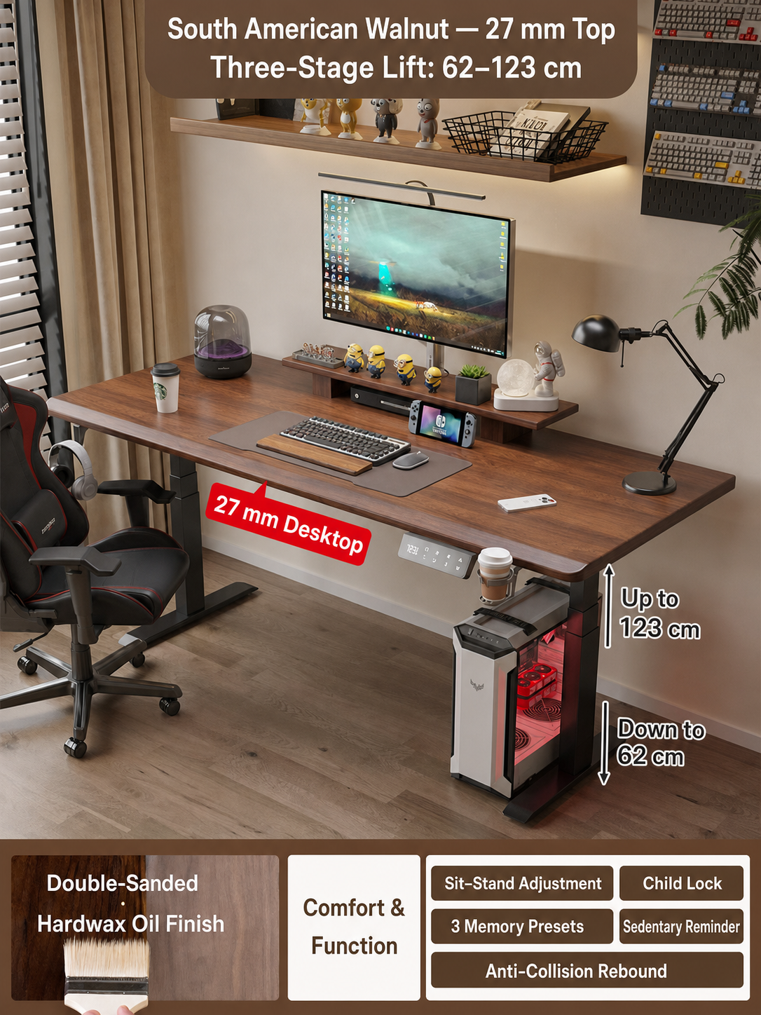 South American Walnut 26 mm desktop