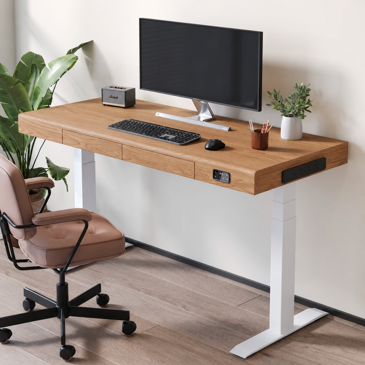 North American red oak desktop finish