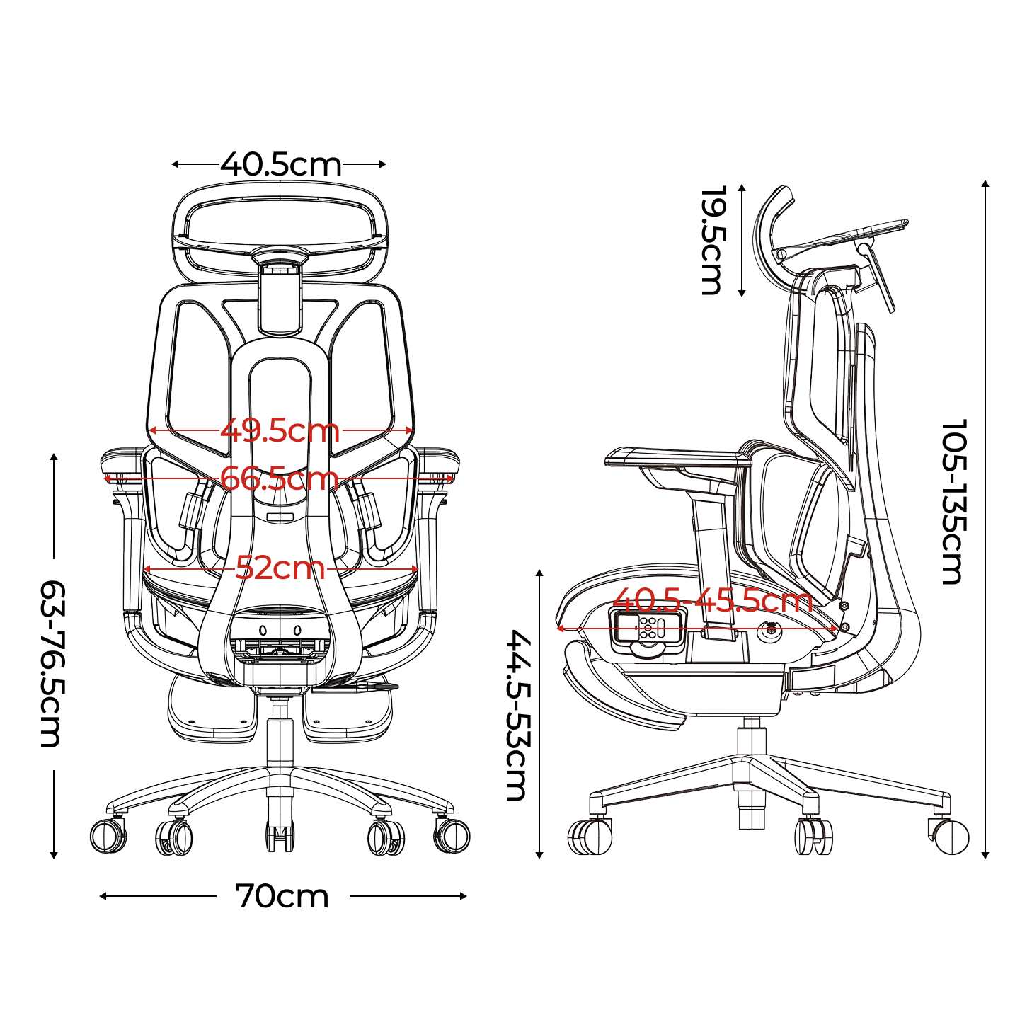 Ergonomic Office Chair: AI-Tracking Lumbar, 720° Robotic Arms, Red Light Therapy, Graphene Heat & 3000 RPM Cooling Fans, 140° Recline