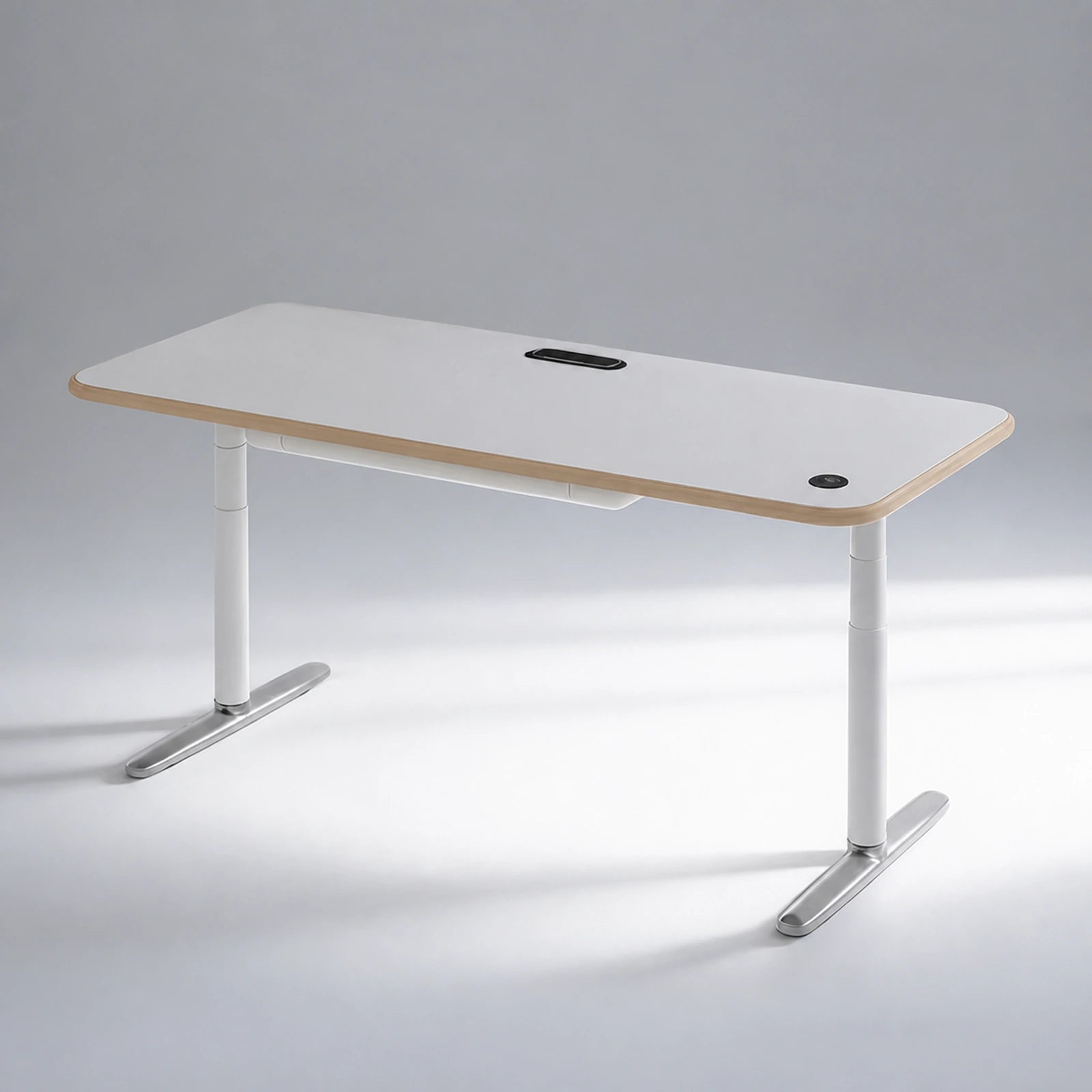 dual motor electric standing desk with antibacterial desktop and integrated drawer