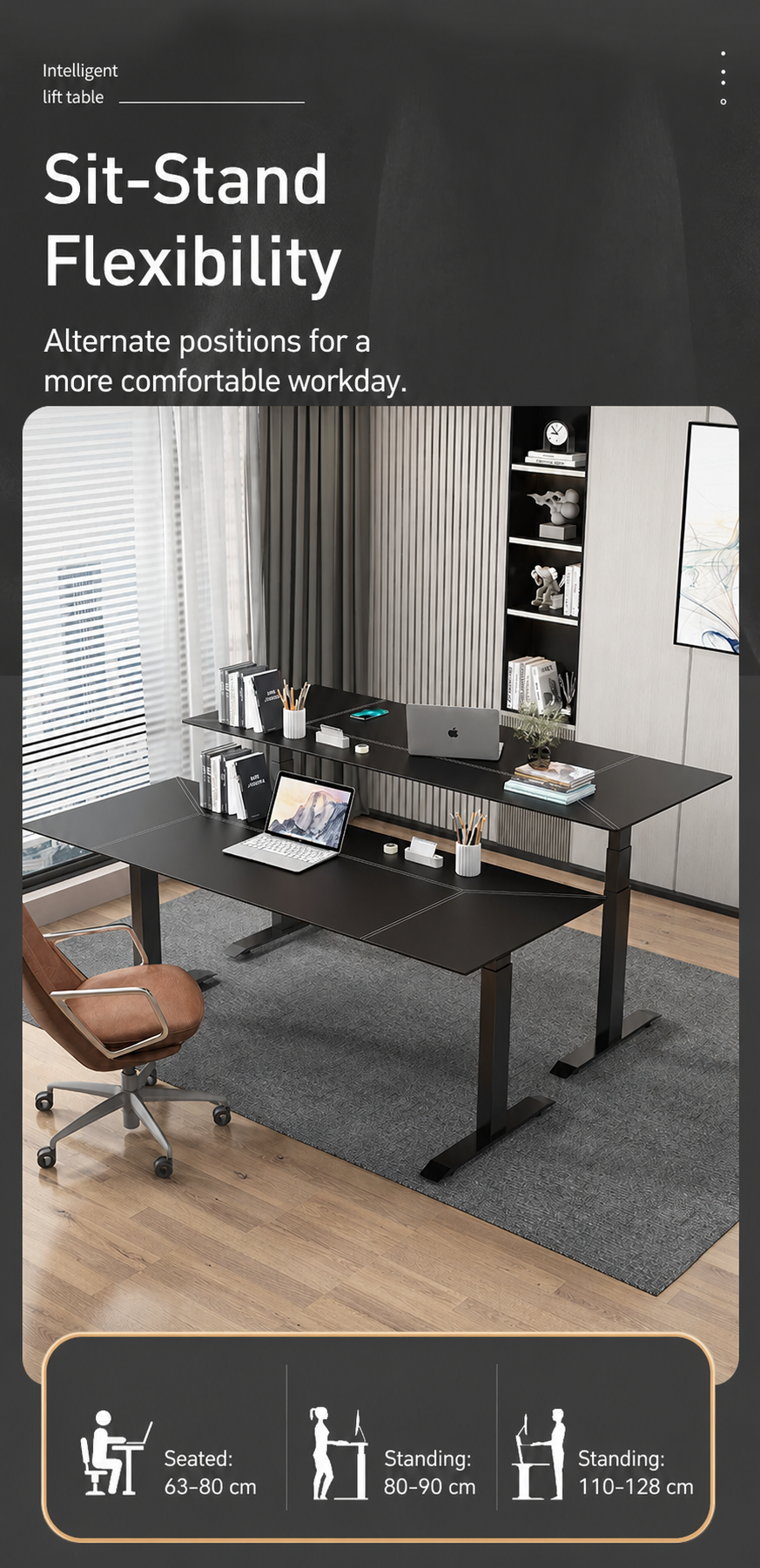 Sit-stand flexibility for shared workstations