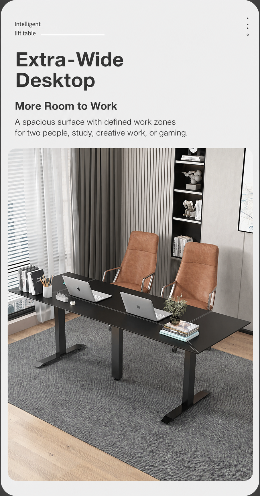 Extra-wide desktop for two-person office setups