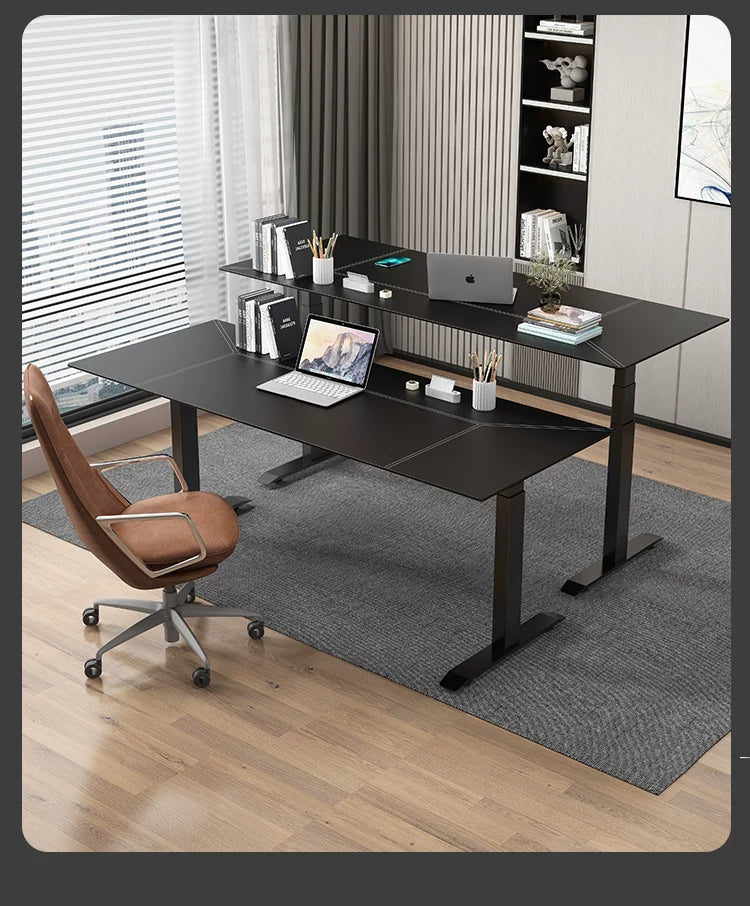Three-motor standing desk room view
