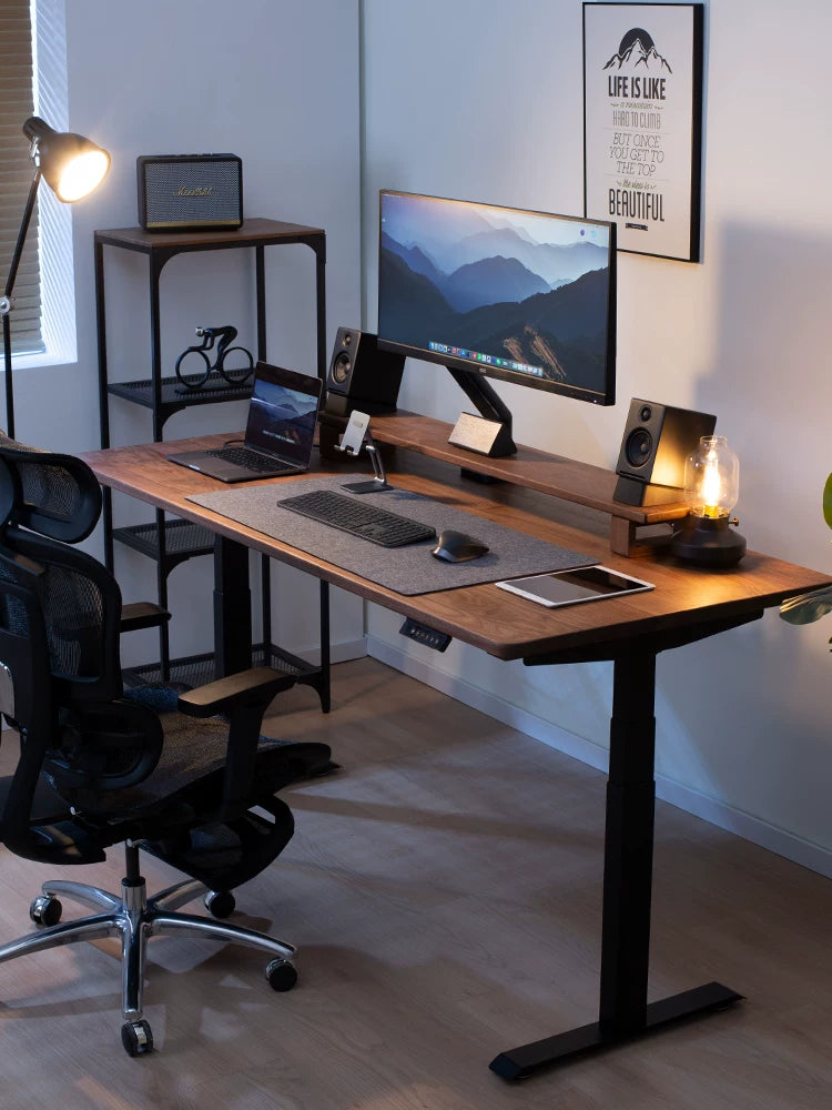 Solid Black Walnut Electric Standing Desk - Dual or Four Motor product view 02