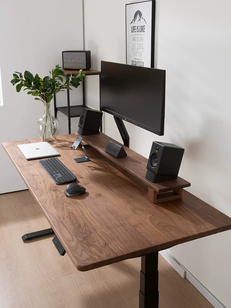 Solid Black Walnut Electric Standing Desk - Dual or Four Motor product view 03