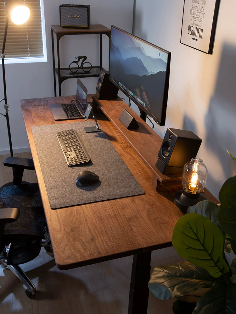 Solid Black Walnut Electric Standing Desk - Dual or Four Motor product view 04