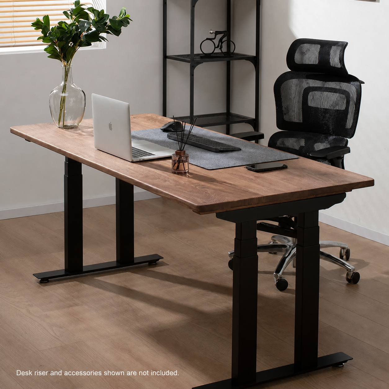 Solid Black Walnut Electric Standing Desk - Dual or Four Motor option image 06