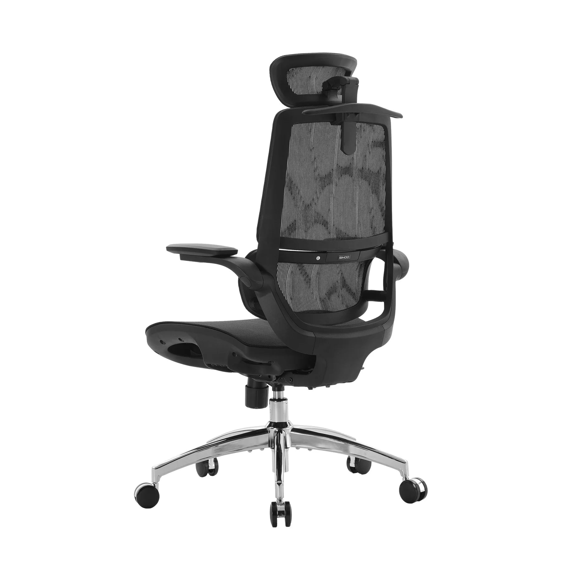 Ergonomic Office Chair - Space Saving Mesh Desk Chair with Flip-up Arms & Lumbar Support for Back Pain Relief, Comfortable Computer Chair for Long Hours