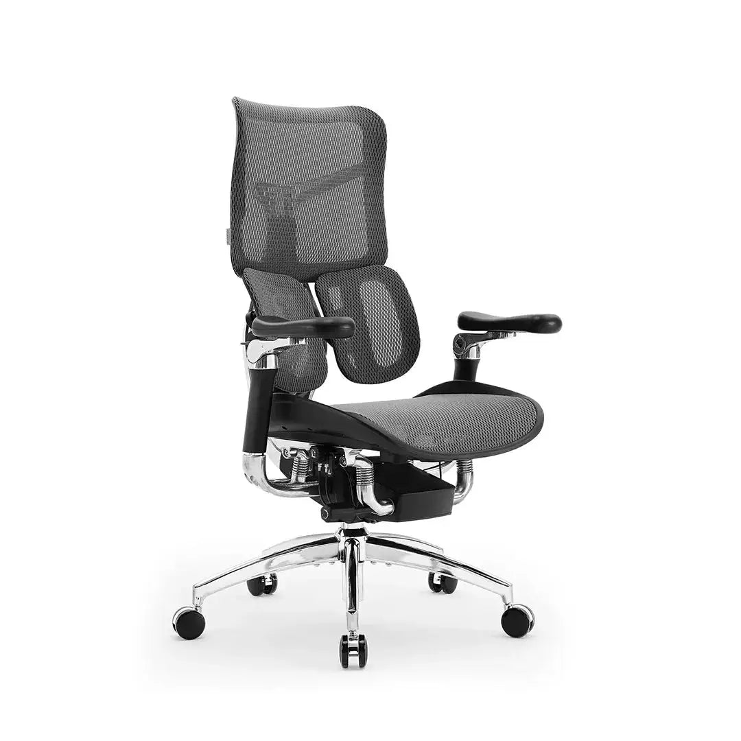 High-back black mesh ergonomic desk chair designed to provide ultimate comfort for professionals during long hours of sitting.