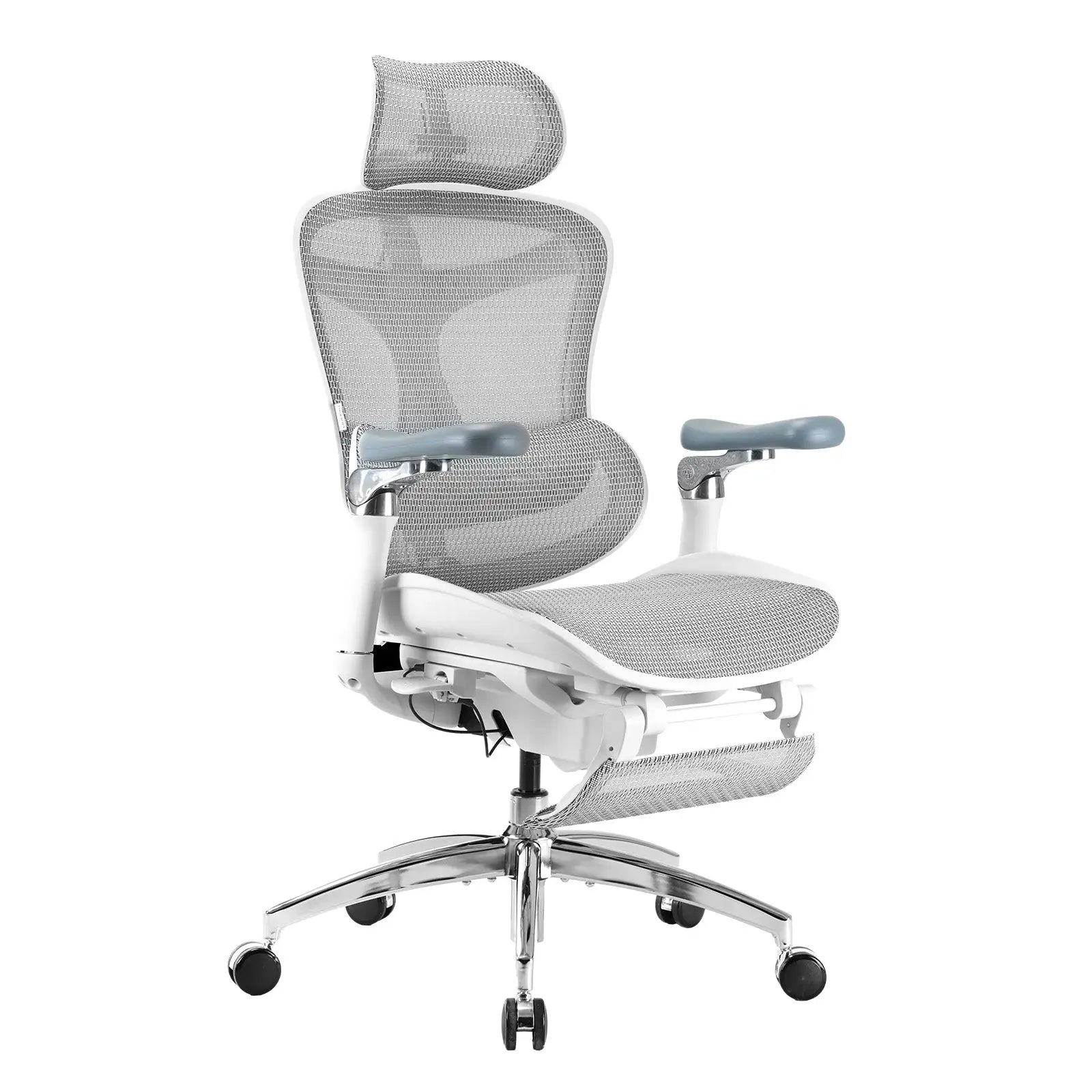 Premium breathable grey mesh desk chair featuring an ergonomic design for a cool seating experience.
