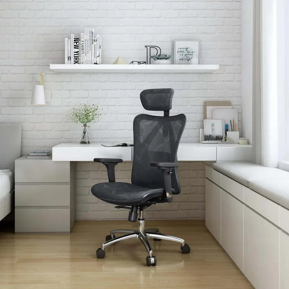 Ergonomic Office Chair - Full Mesh Desk Chair with 3D Adjustable Armrests & Lumbar Support, Comfortable High Back Computer Chair for Back Pain Relief