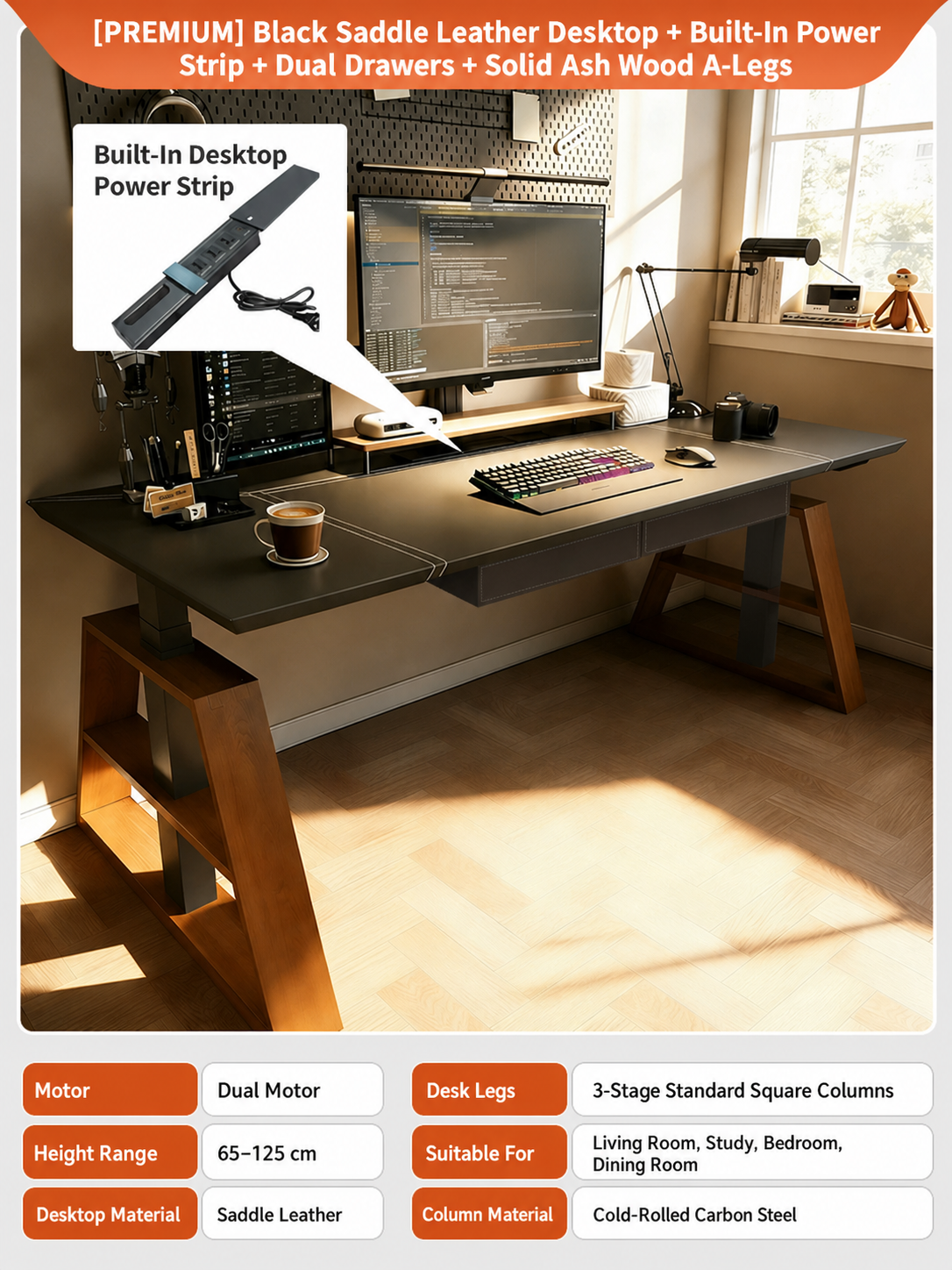 Premium CL12 configuration with power strip and dual drawers, shown in English.