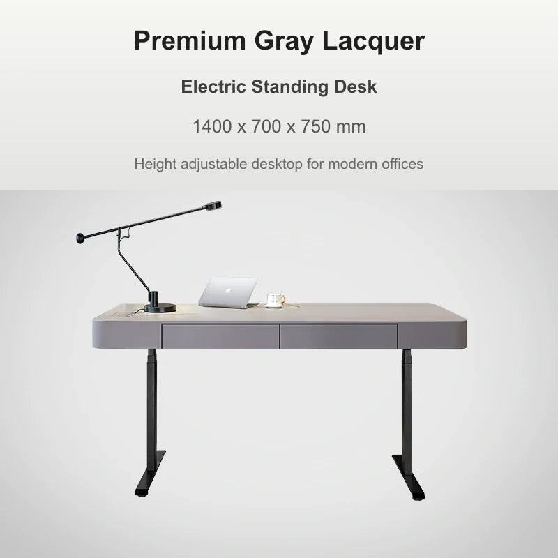 premium gray electric standing desk 1400 x 700 x 750 mm variant image