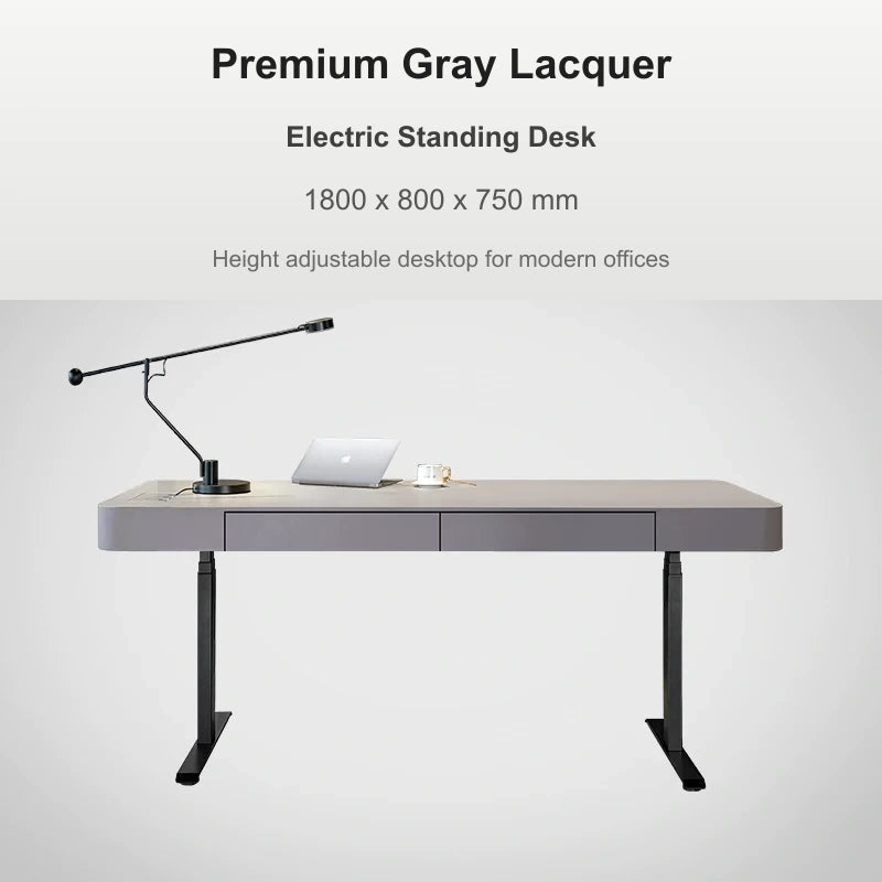 premium gray electric standing desk 1800 x 800 x 750 mm variant image