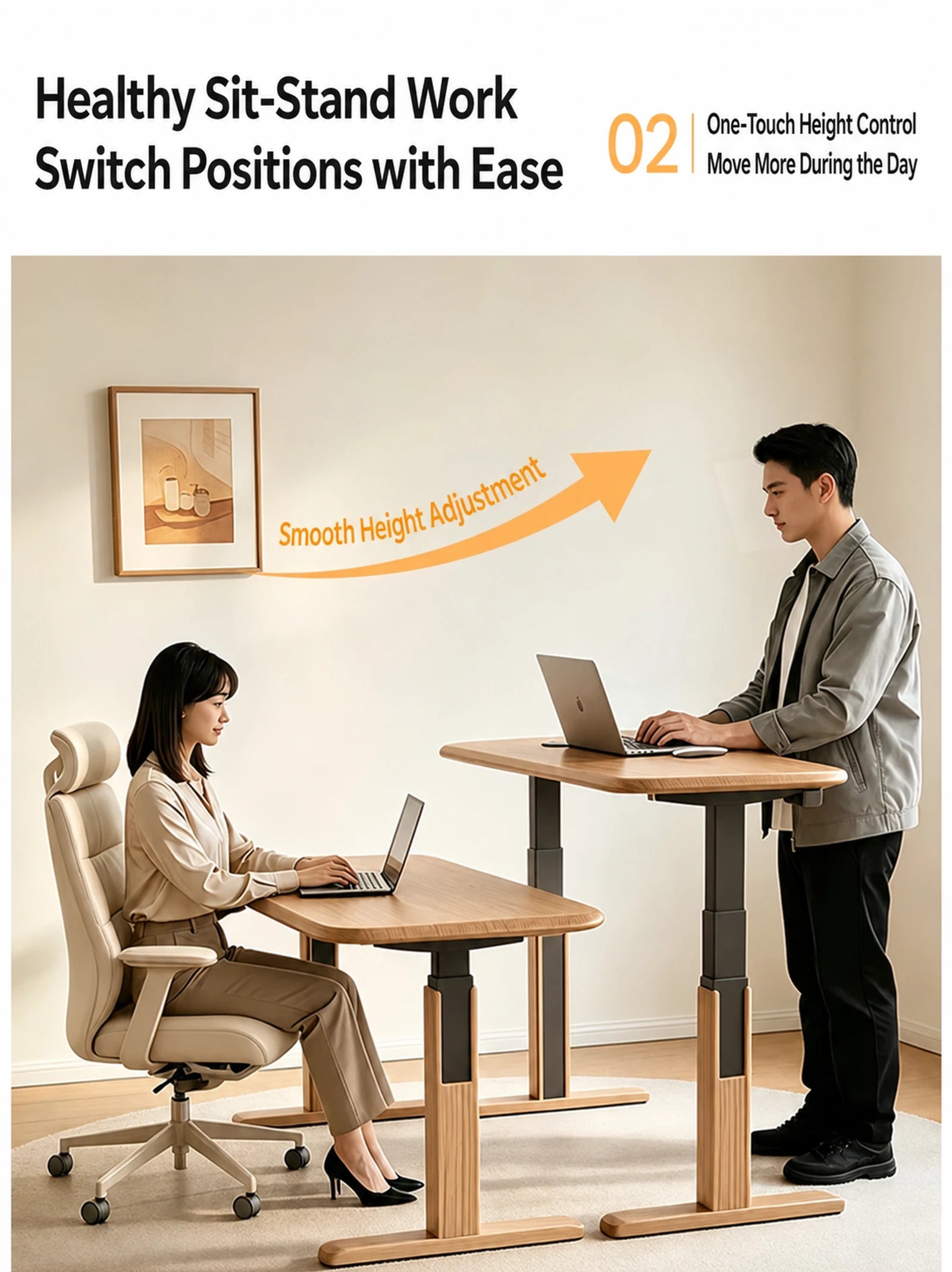 dual motor electric standing desk sit stand work