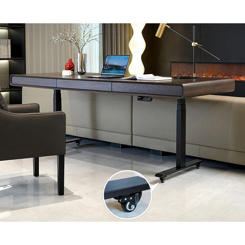 Dual motor standing desk for a home study room