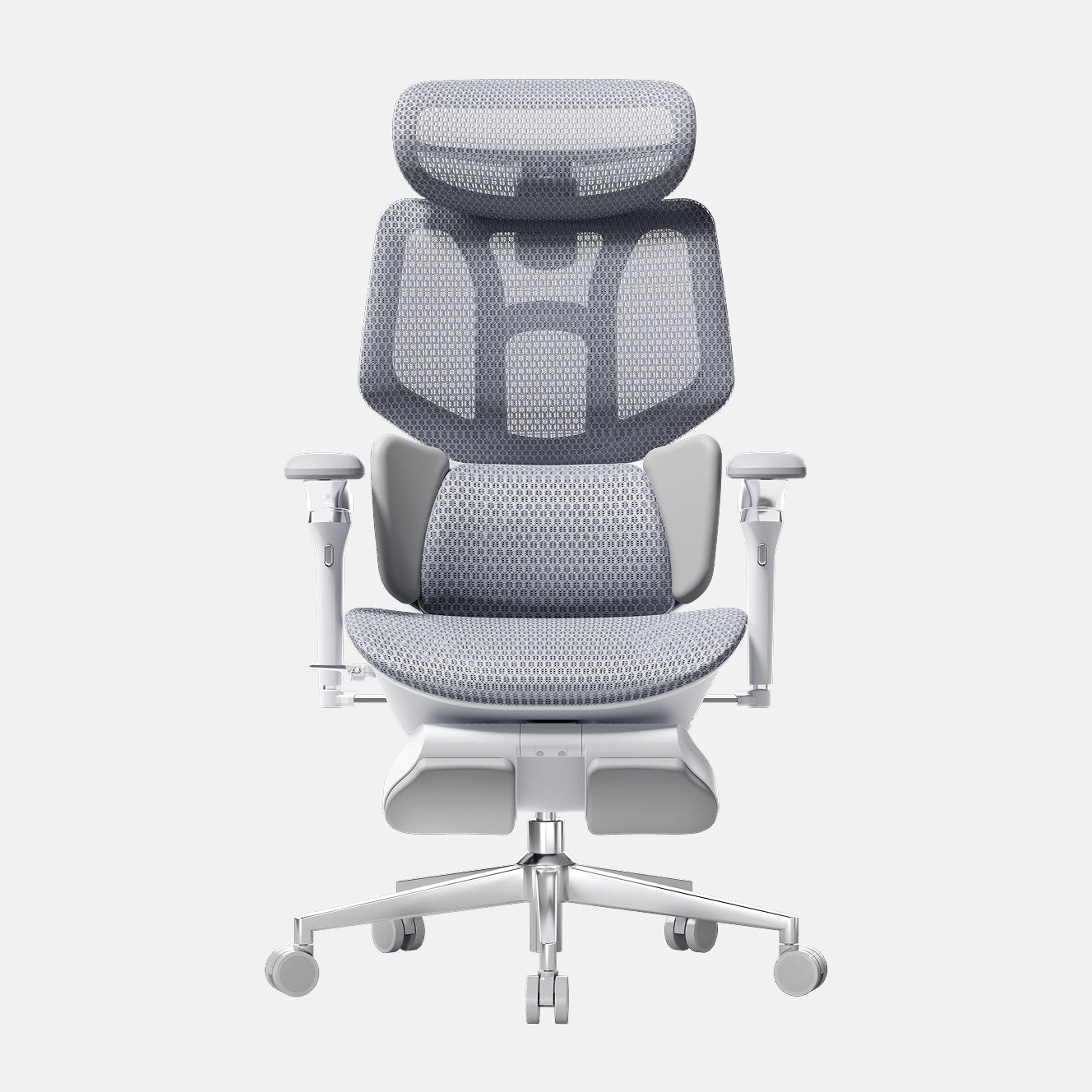Dynamic posture-correcting office seating with a responsive split-back design for back health.