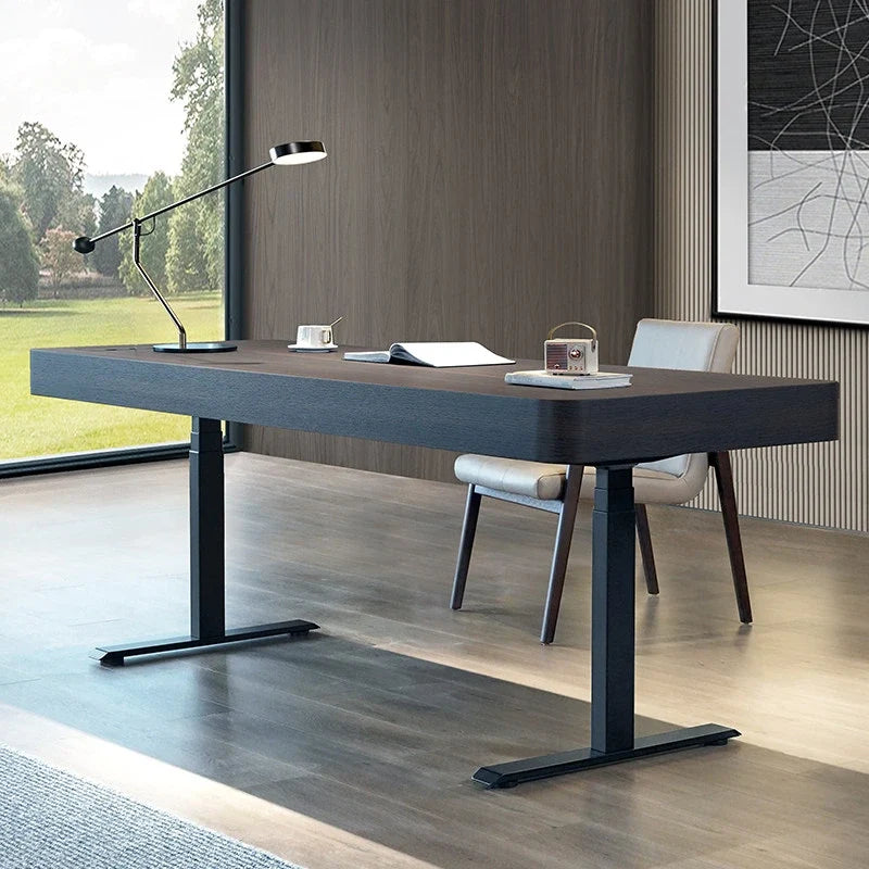 rounded corner electric standing desk desktop detail