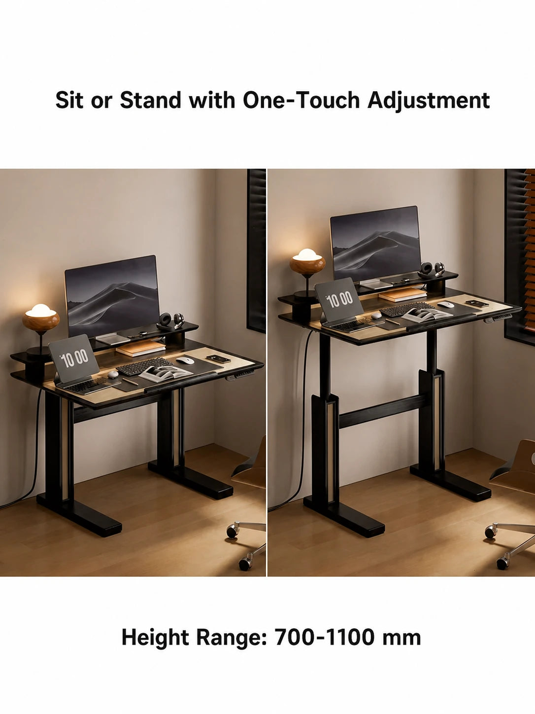electric sit stand desk comparison for seated and standing work