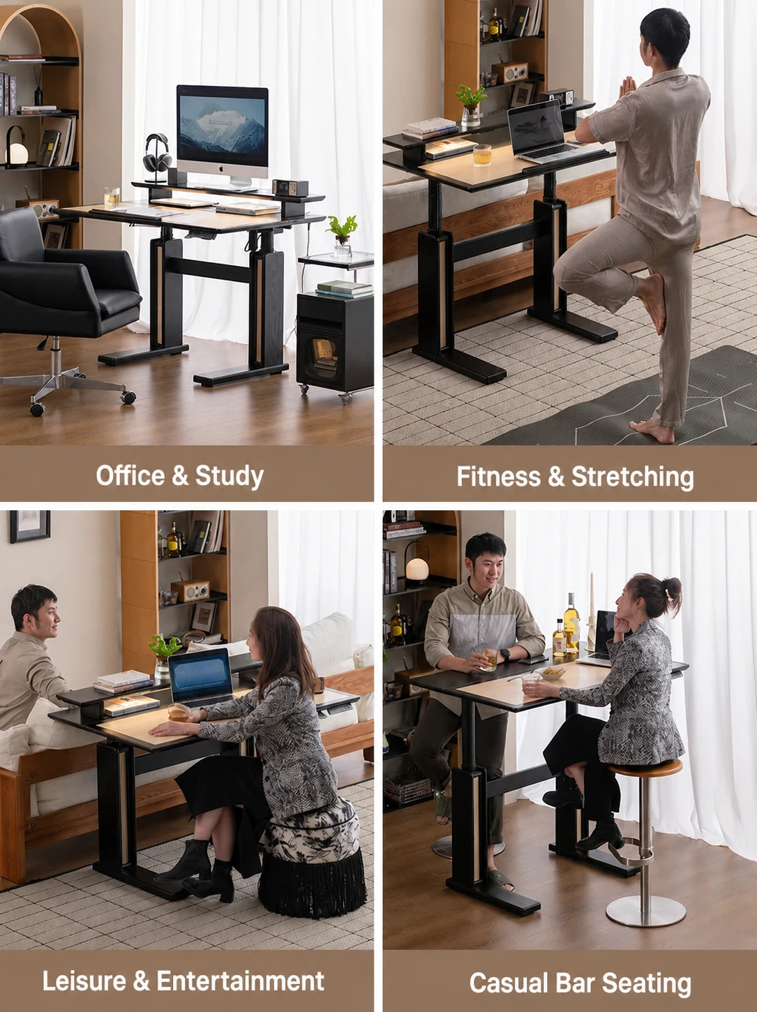electric standing desk for home office study gaming and creative work