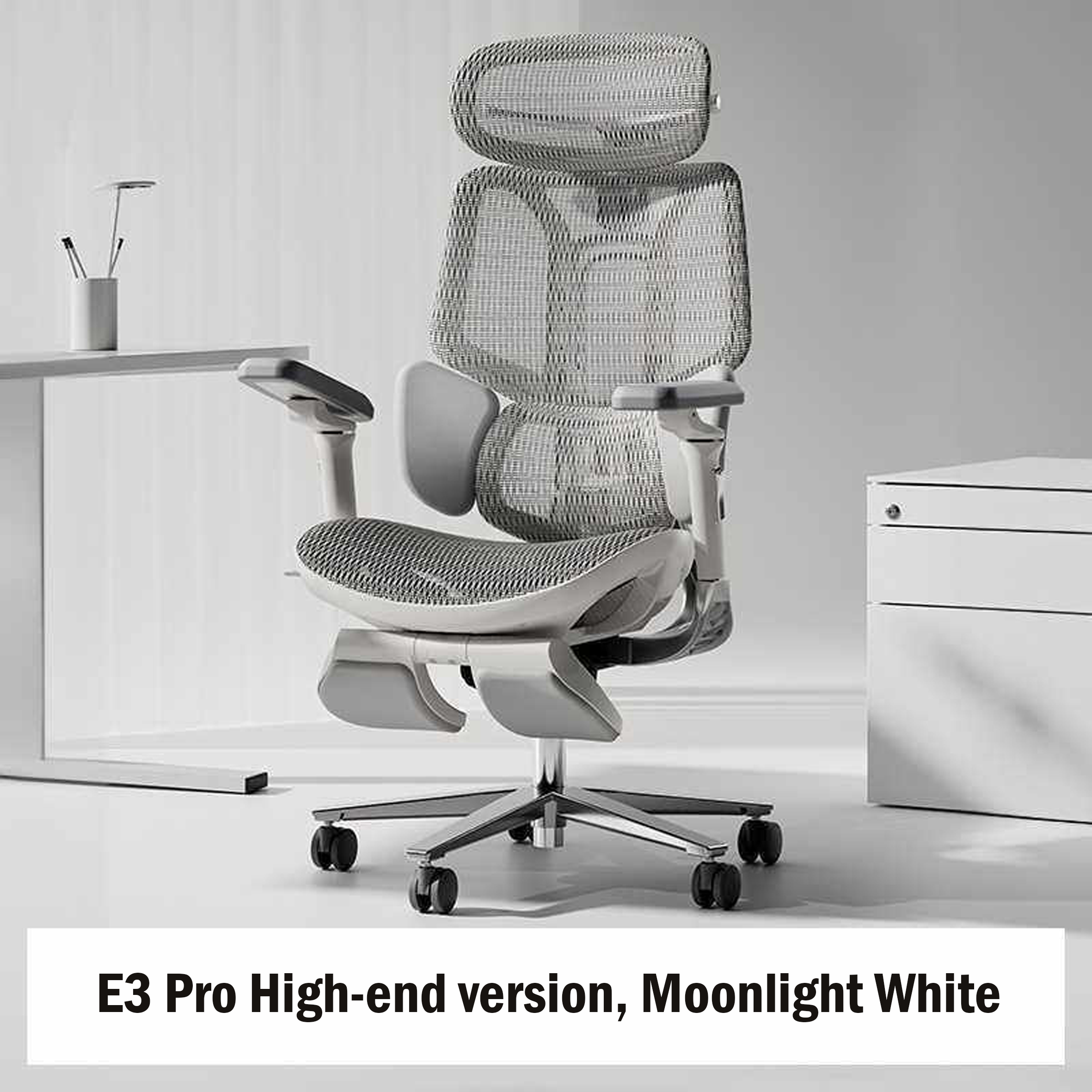 A professional trader using a multi-monitor setup while sitting in an ergonomic office chair.