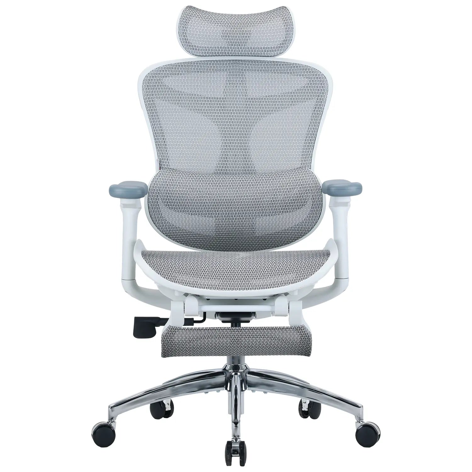 Ergonomic office chair featuring full-body alignment support from neck to lower back for healthy sitting.