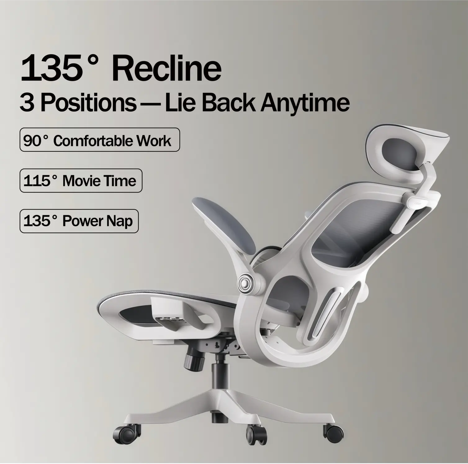 Ergonomic office chair with dynamic lumbar support for back pain relief