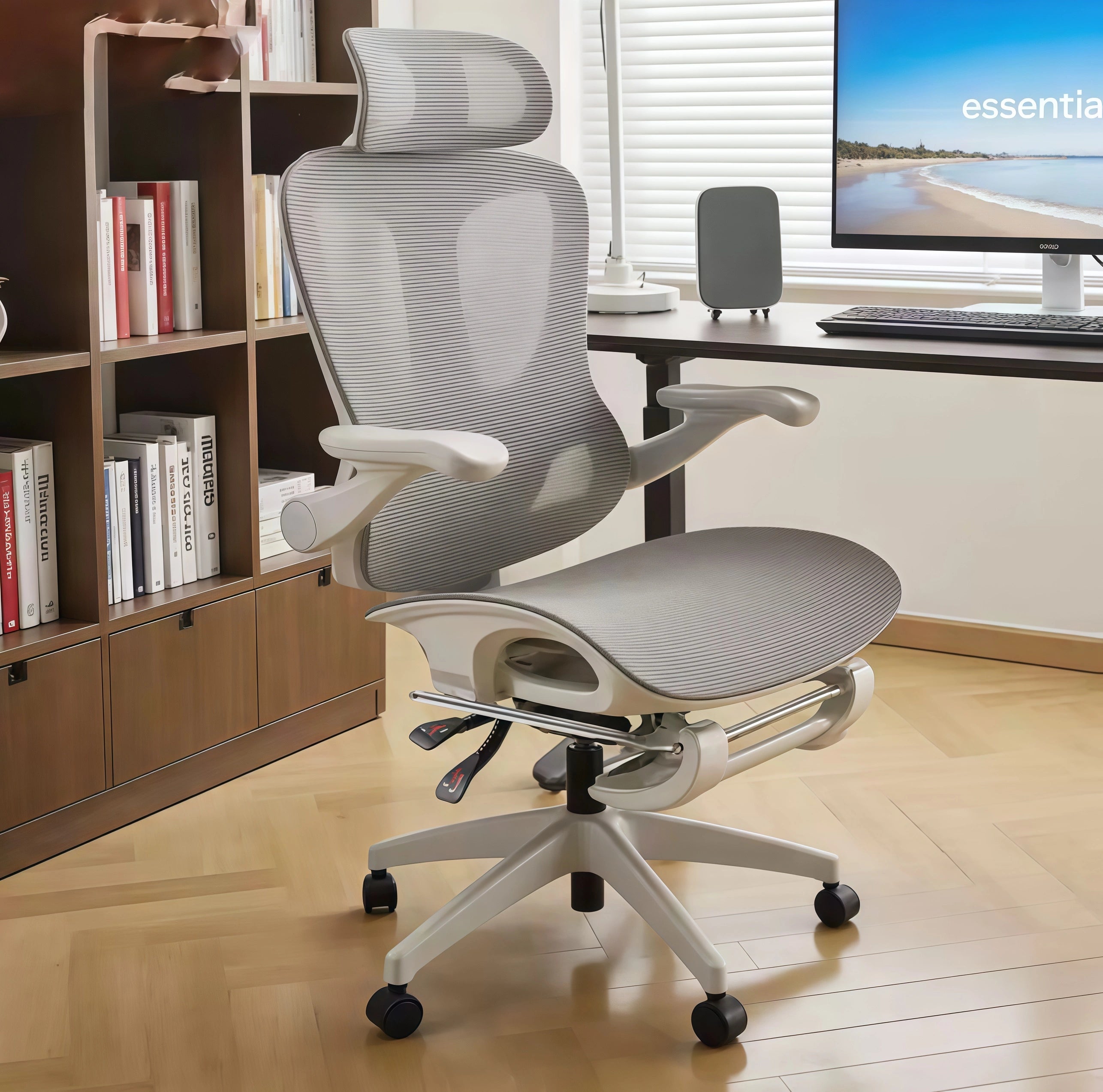 3D adjustable armrests on professional ergonomic office chair