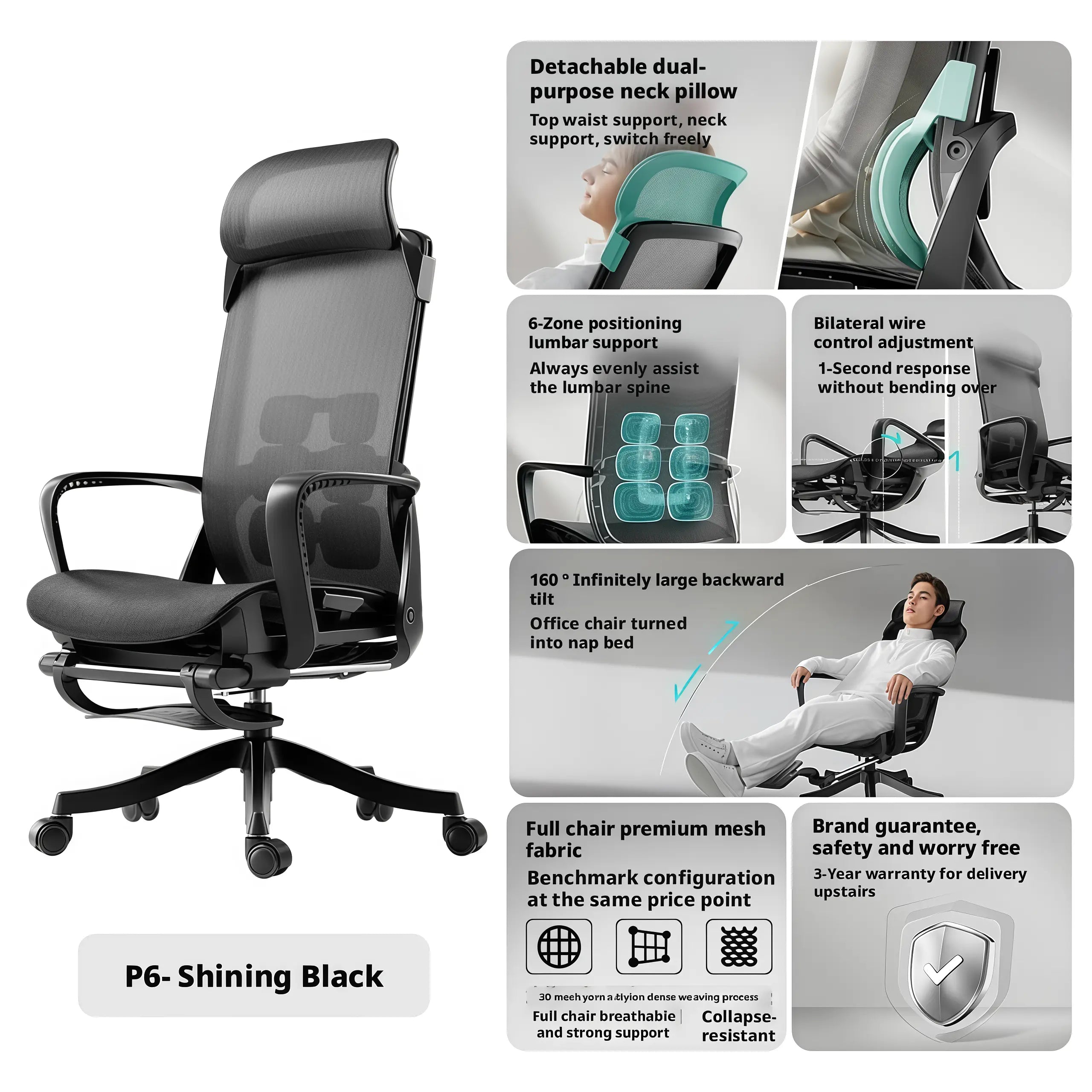 Ergonomic office chair with modern design for home and office use