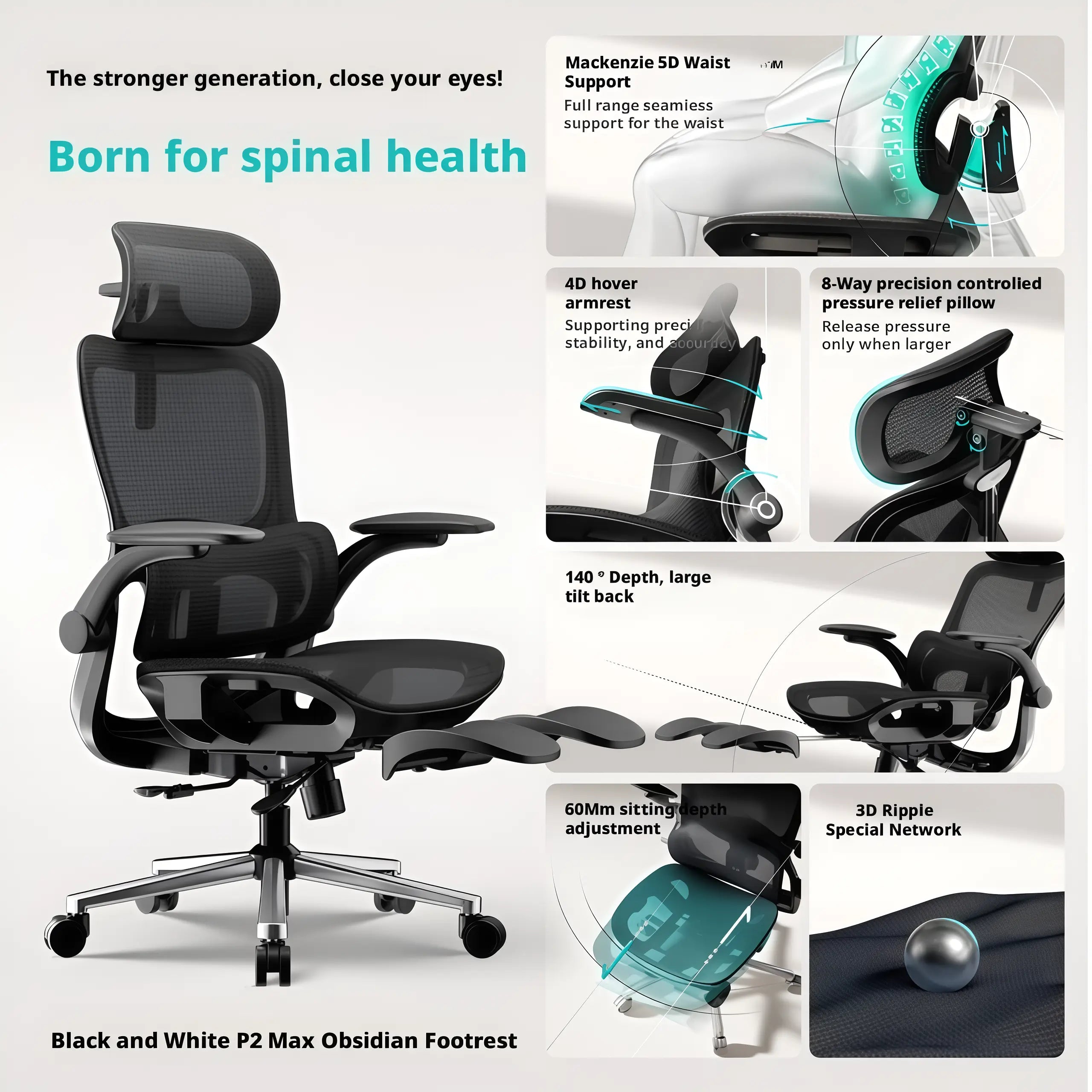 Adjustable ergonomic office chair with a 120kg capacity in a professional seminar room setting.