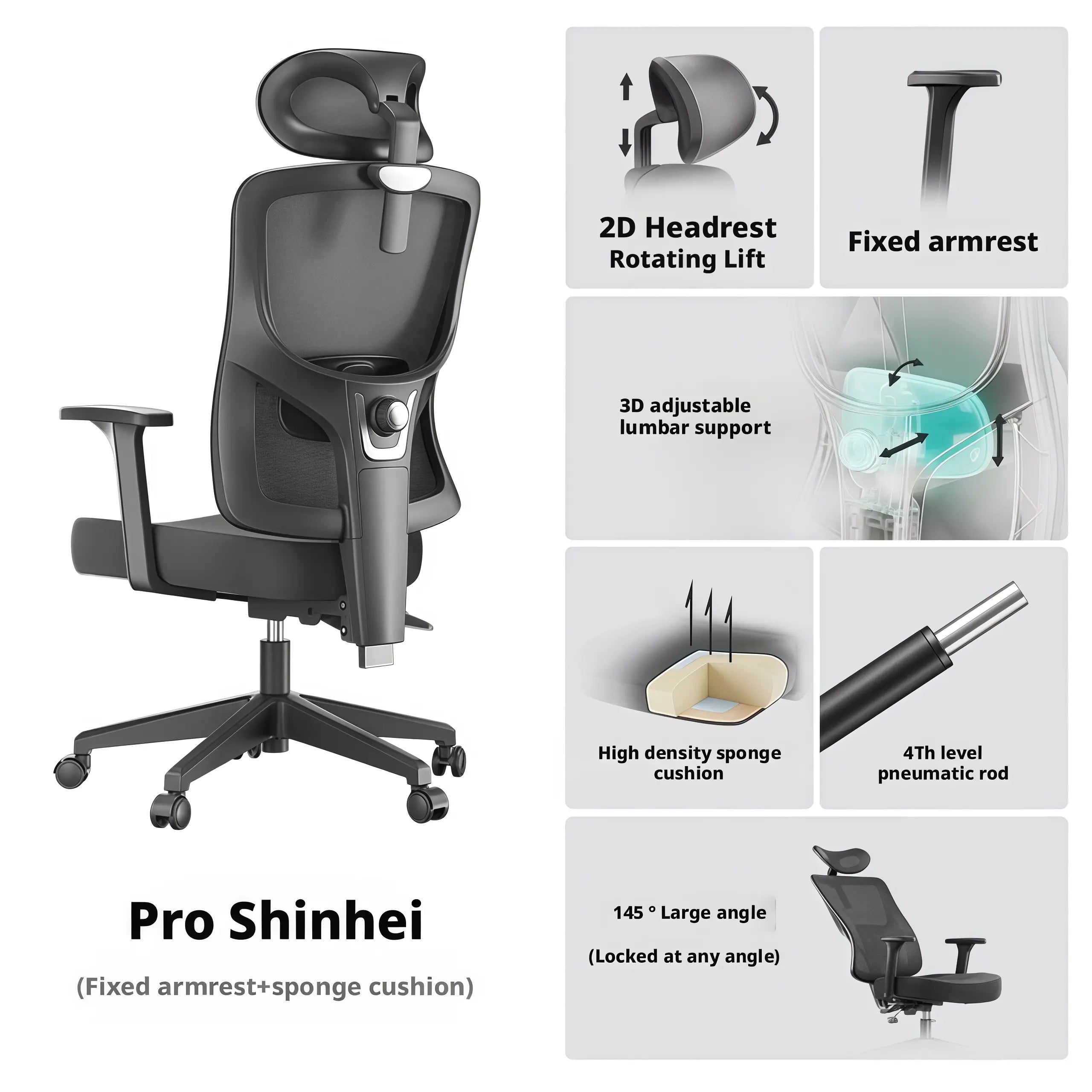 Ergonomic office chair with modern design and breathable fabric seat